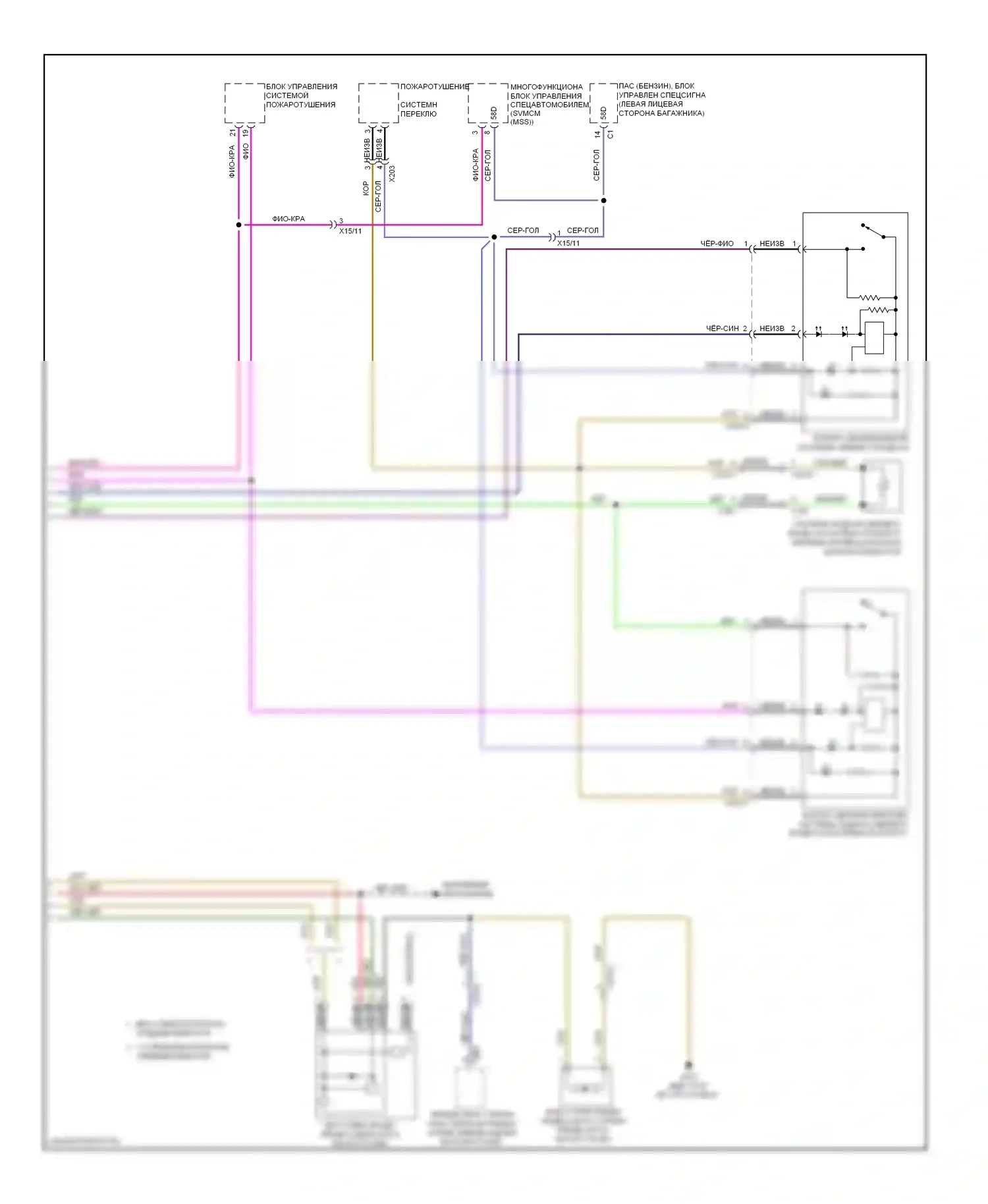 S-класс Mercedes-Benz W221 рестайлинг (2009-2013): Электросхема аварийной системы подачи свежего воздуха (2 из 2) 