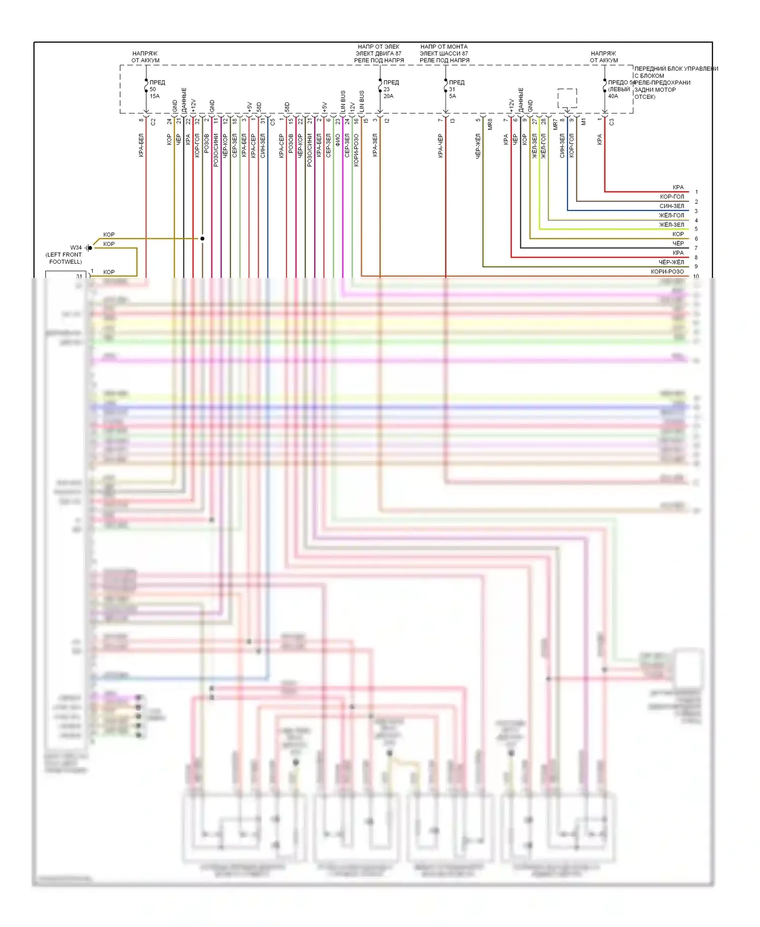 S-класс Mercedes-Benz W221 рестайлинг (2009-2013): Электросхема климат контроля (1 из 3) 