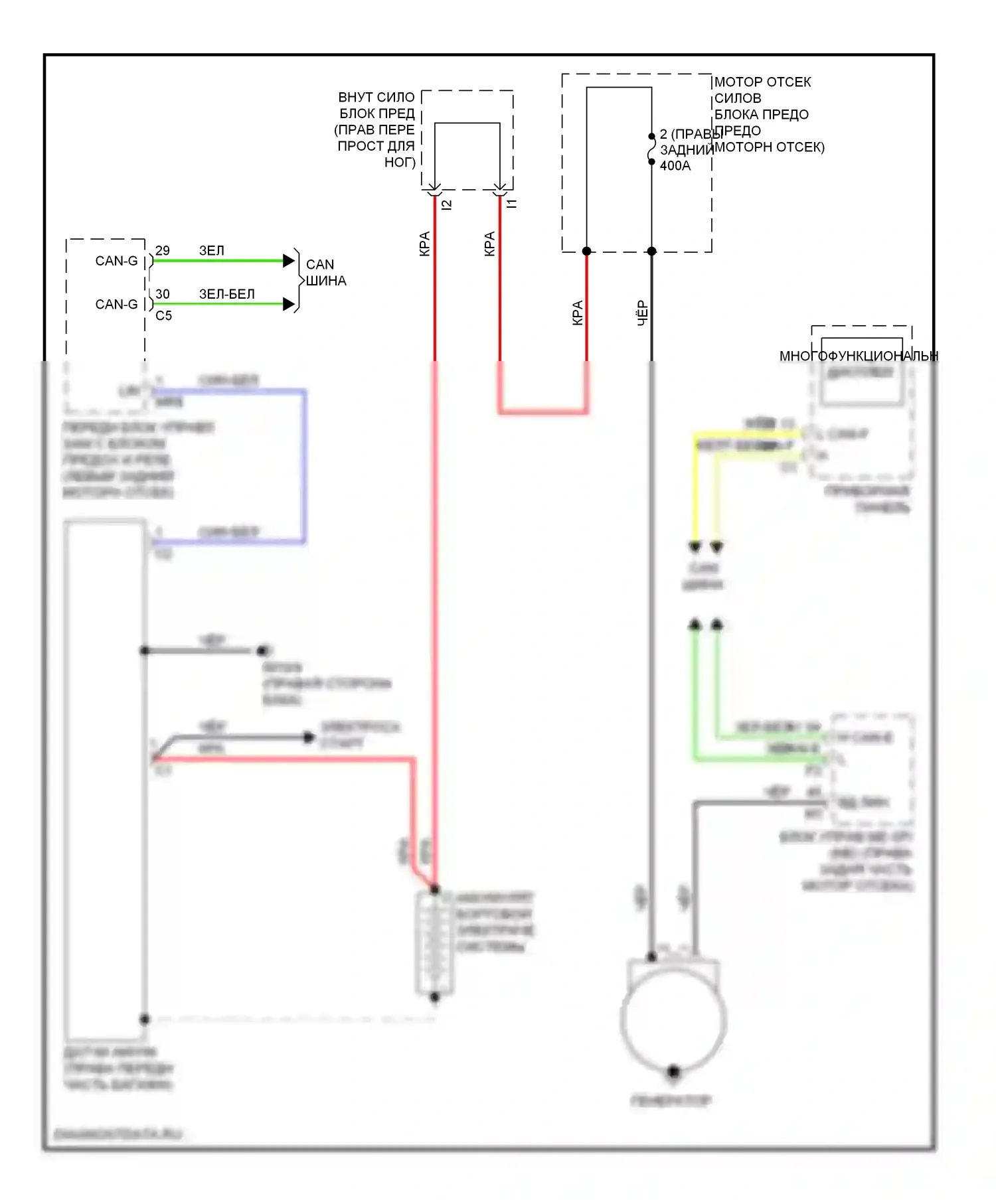 S-класс Mercedes-Benz W221 рестайлинг (2009-2013): Электросхема генератора 