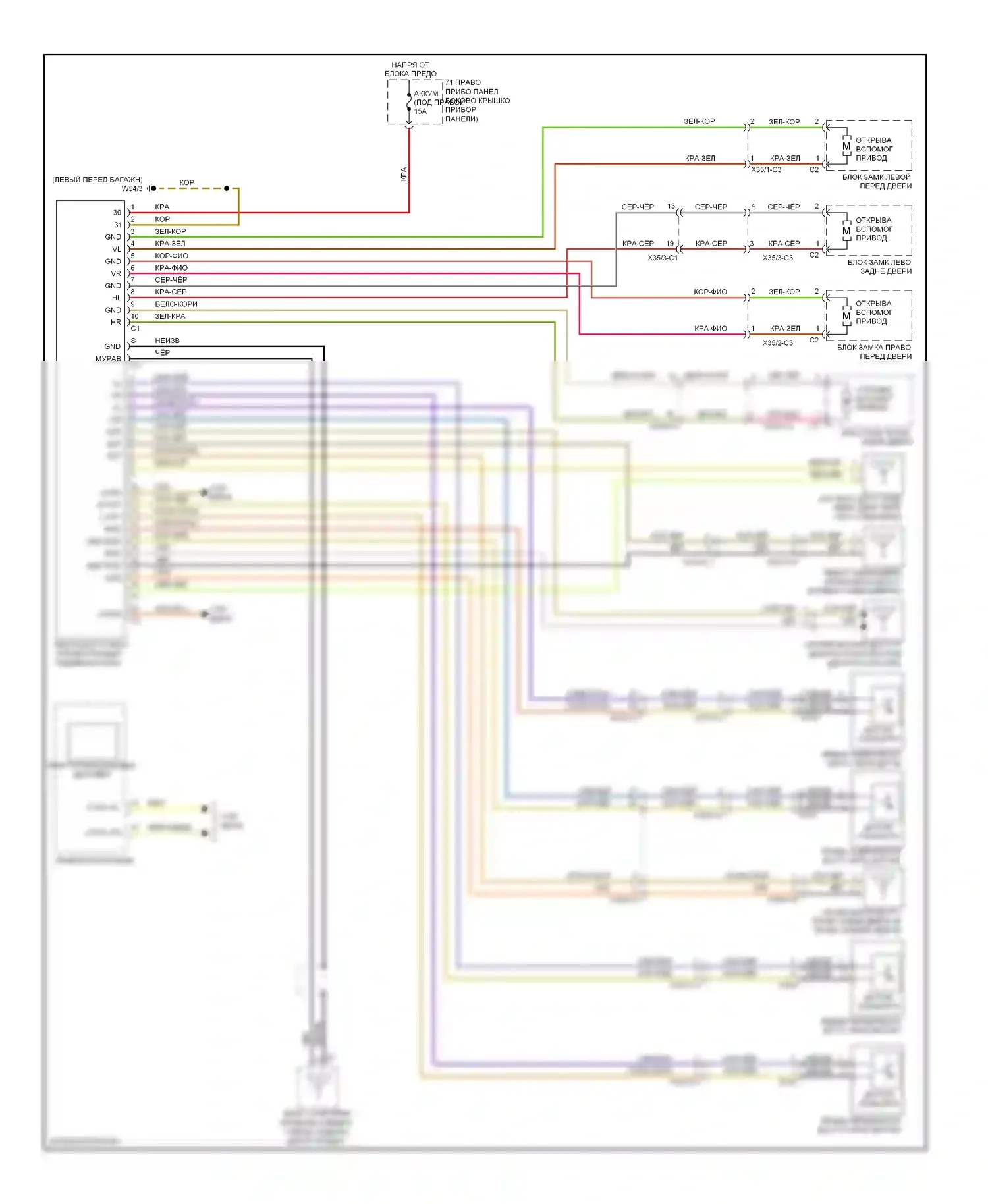 S-класс Mercedes-Benz W221 рестайлинг (2009-2013): Бесключевой доступ электросхема системы 