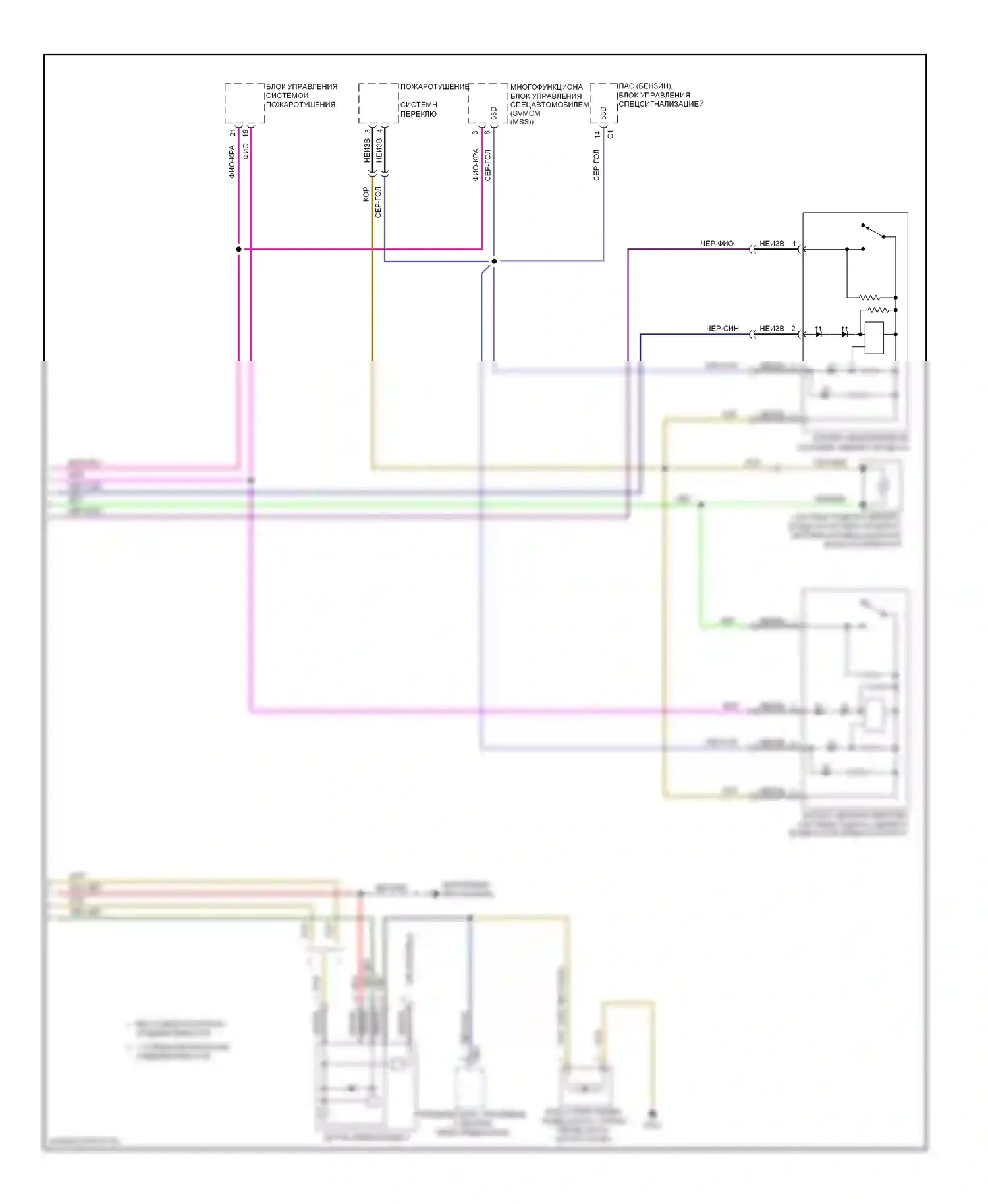 S-класс Mercedes-Benz W221 (2005-2009): Электросхема аварийной системы подачи свежего воздуха (2 из 2) 