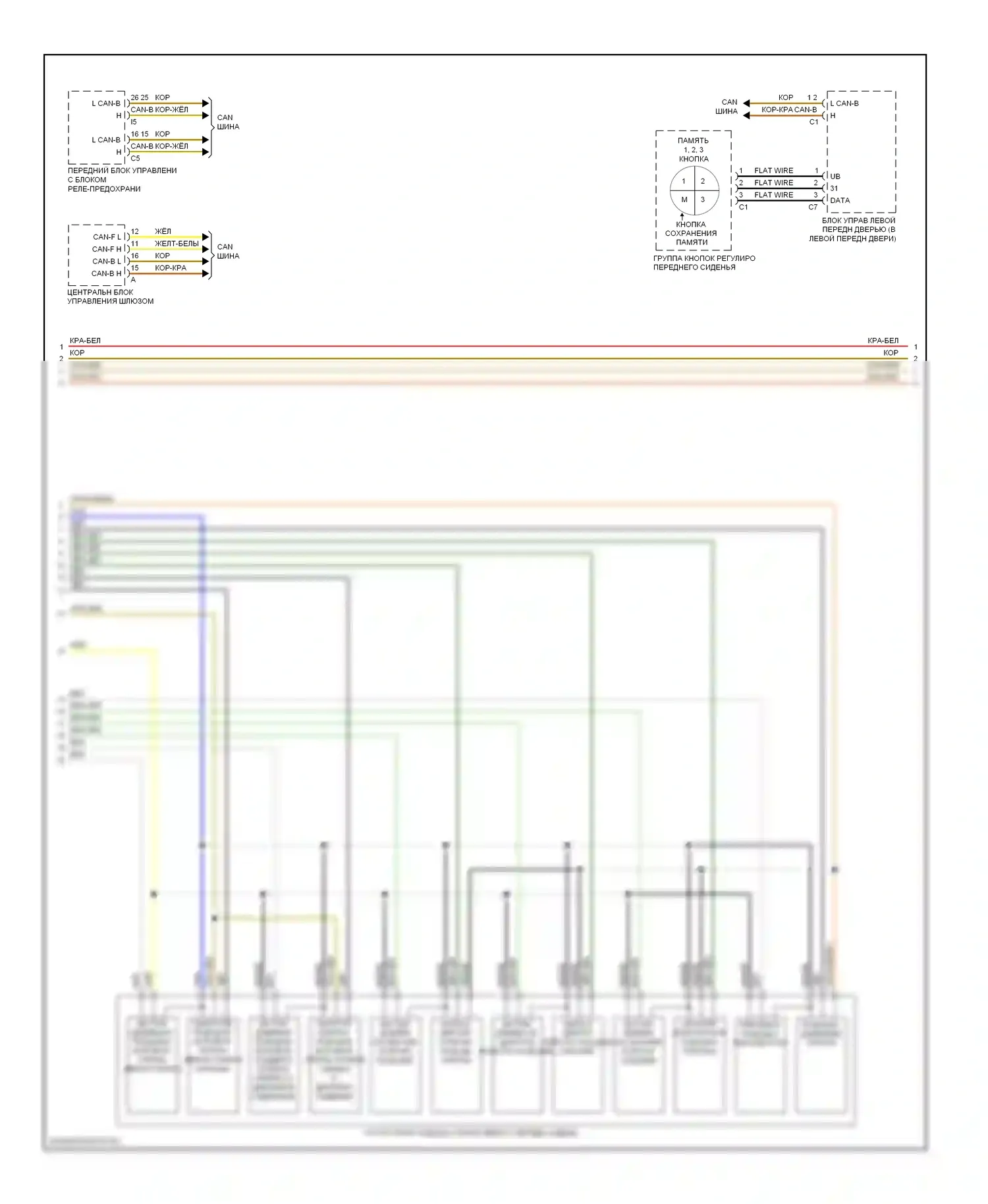 S-класс Mercedes-Benz W221 (2005-2009): Электросхема сиденья памяти водителя (2 из 4) 