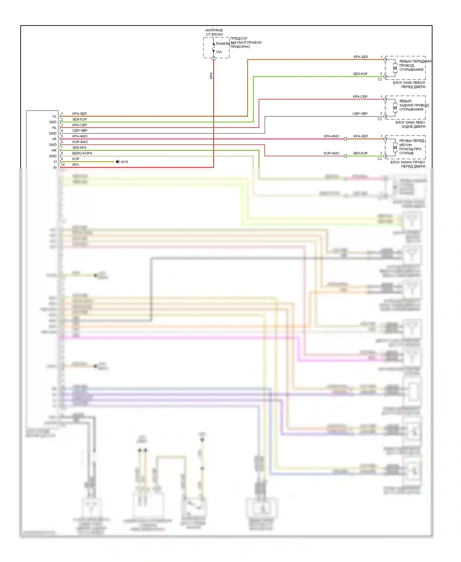 S-класс Mercedes-Benz W221 (2005-2009): Бесключевой доступ электросхема системы 