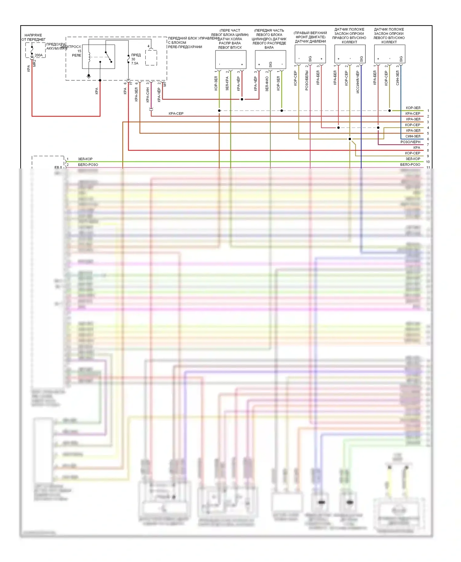 S-класс AMG Mercedes-Benz W221 (2006-2009): Электросхема двигателя 5.5л (1 из 5) 