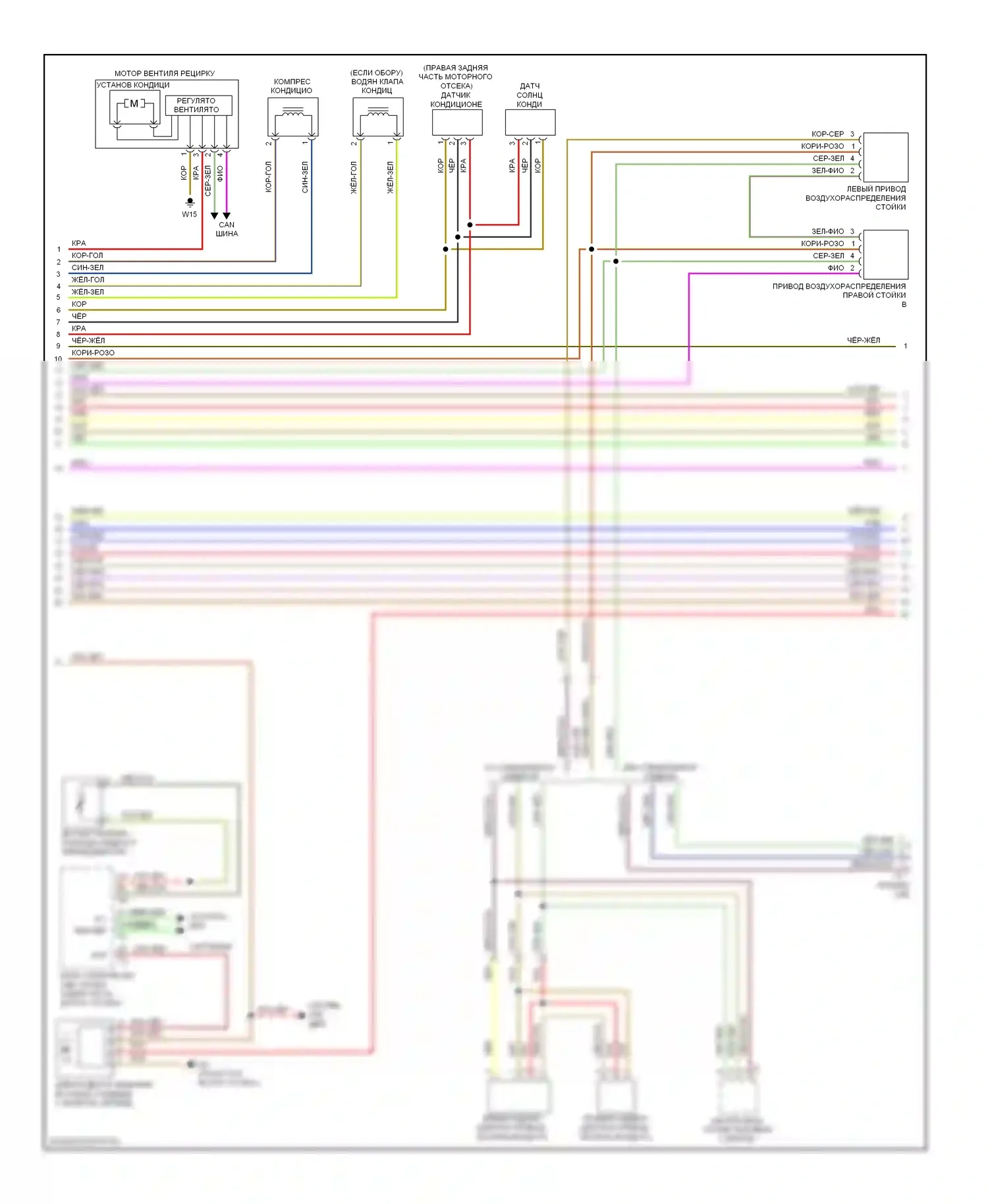 S-класс AMG Mercedes-Benz W221 (2006-2009): Электросхема климат контроля (2 из 3) 