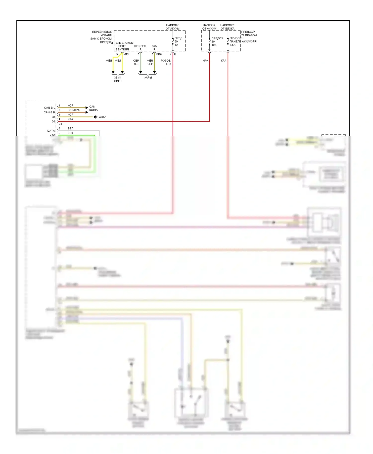 S-класс AMG Mercedes-Benz W221 (2006-2009): Сигнализации электросхема 