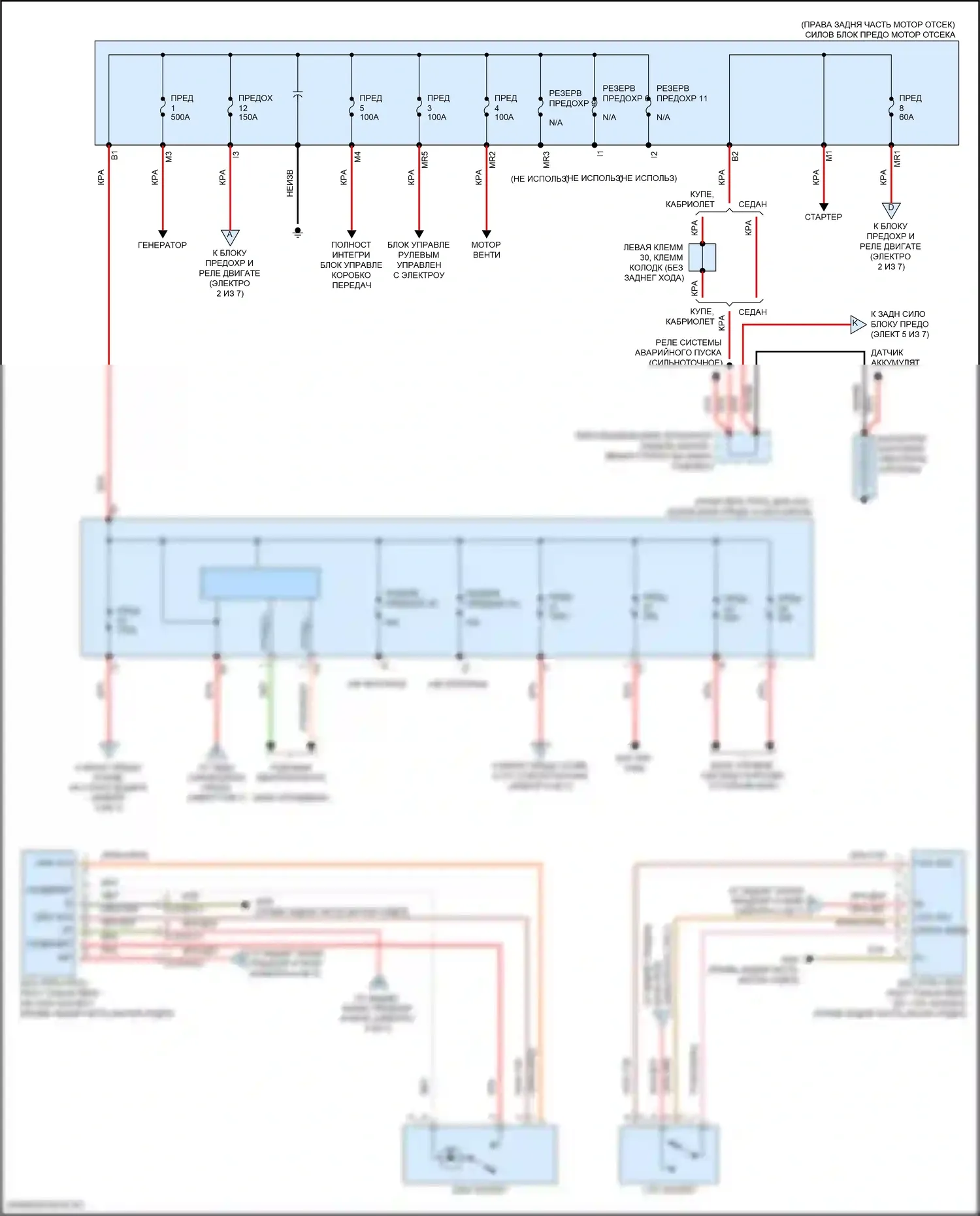 S-класс Mercedes-Benz W222/C217/A217 рестайлинг (2017-2020): Электросхема блока предохранителей реле (1 из 7) 