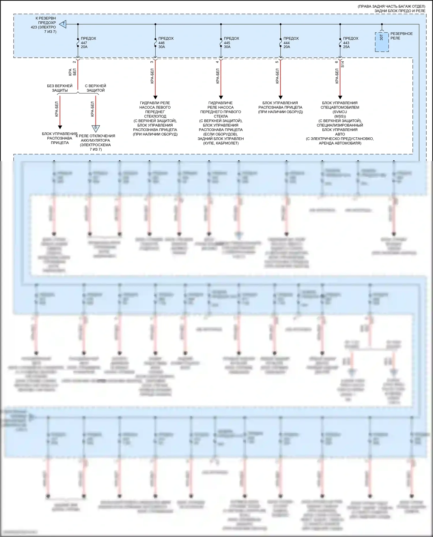 S-класс Mercedes-Benz W222/C217/A217 рестайлинг (2017-2020): Электросхема блока предохранителей реле (4 из 7) 