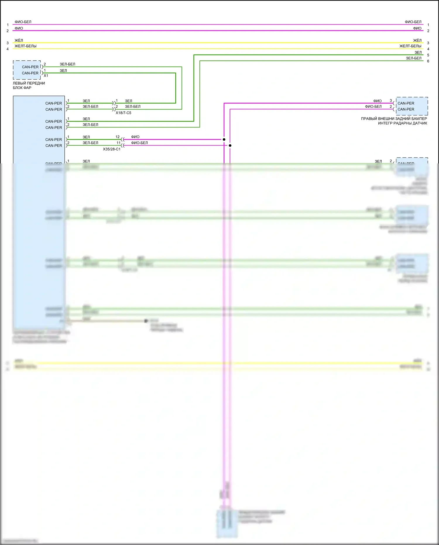 S-класс Mercedes-Benz W222/C217/A217 рестайлинг (2017-2020): Электросхема шины высокого/низкого уровня (2 из 8) 