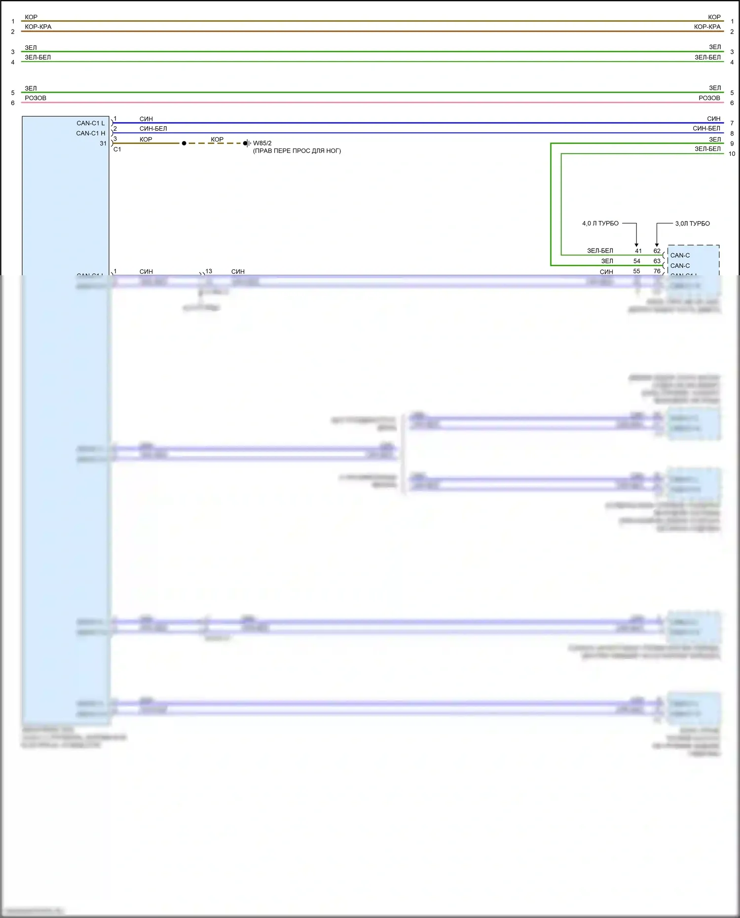 S-класс Mercedes-Benz W222/C217/A217 рестайлинг (2017-2020): Электросхема шины высокого/низкого уровня (6 из 8) 