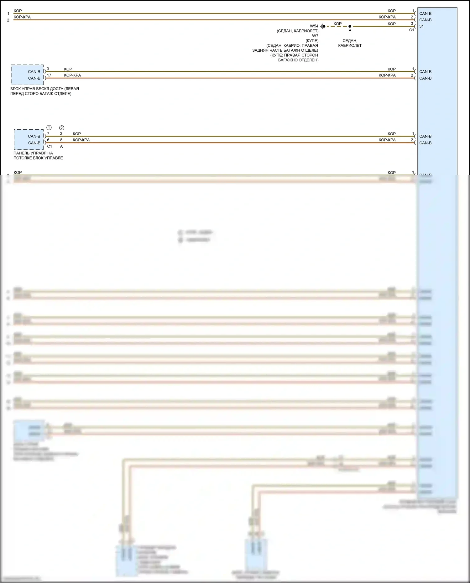 S-класс Mercedes-Benz W222/C217/A217 рестайлинг (2017-2020): Электросхема шины высокого/низкого уровня (8 из 8) 
