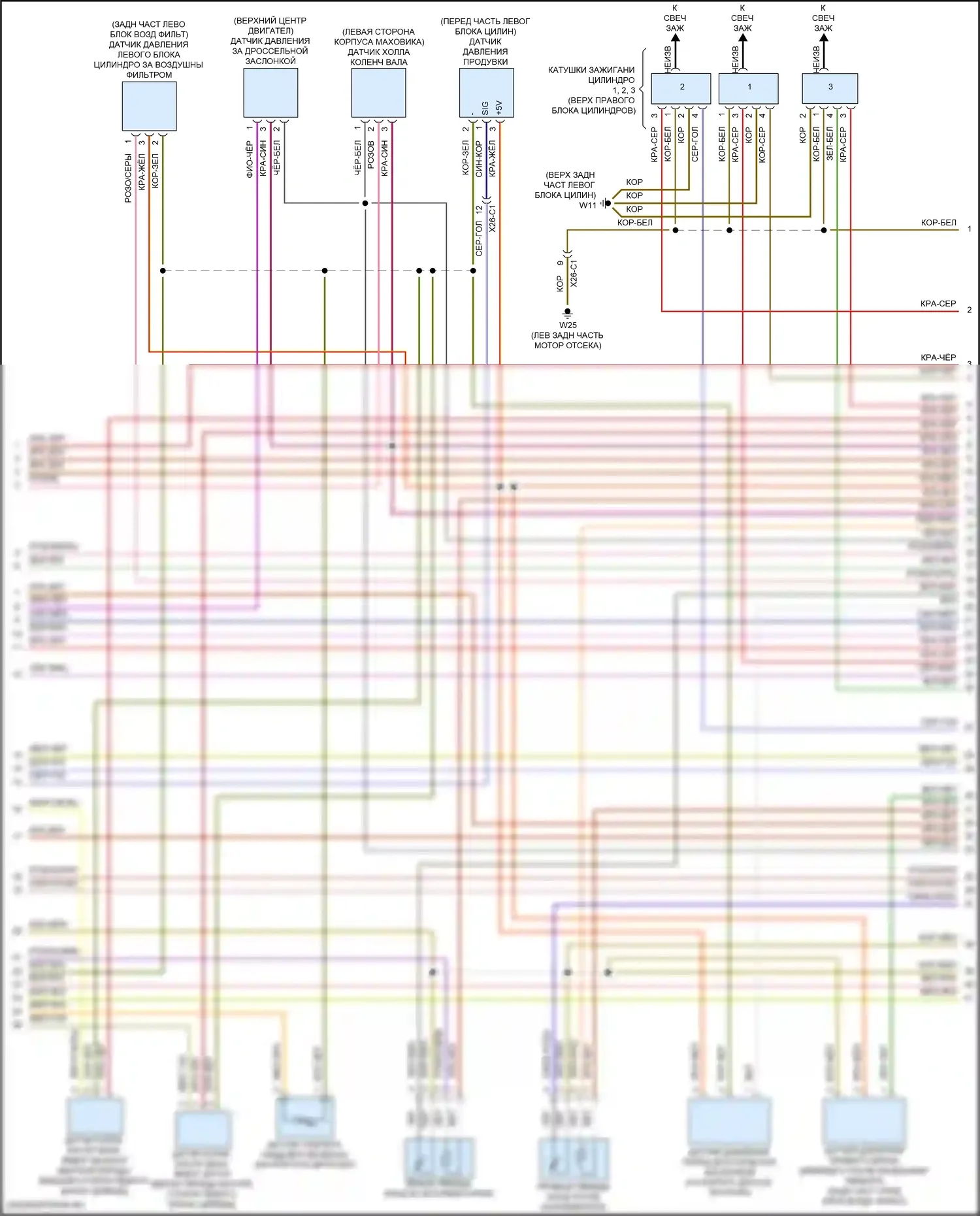 S-класс Mercedes-Benz W222/C217/A217 рестайлинг (2017-2020): Электросхема двигателя 3.0л турбо (5 из 7) 
