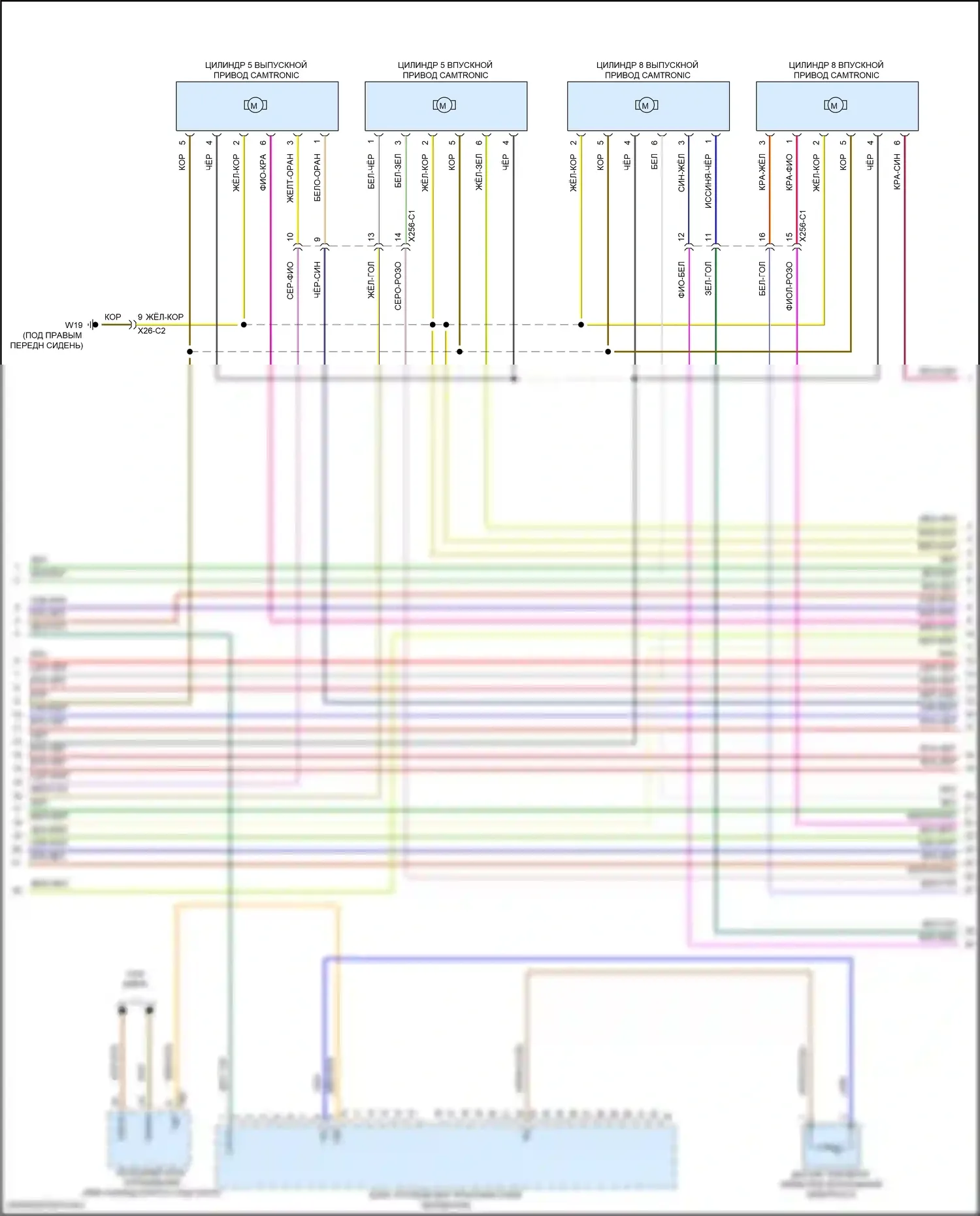 S-класс Mercedes-Benz W222/C217/A217 рестайлинг (2017-2020): Электросхема двигателя 4.0л турбо (3 из 9) 