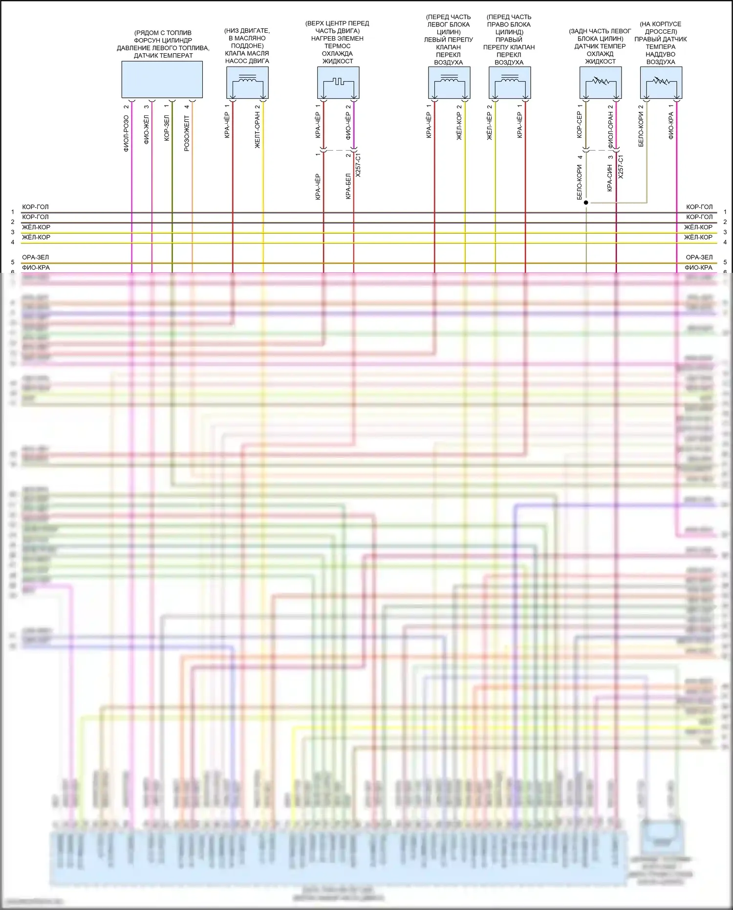 S-класс Mercedes-Benz W222/C217/A217 рестайлинг (2017-2020): Электросхема двигателя 4.0л турбо (6 из 9) 