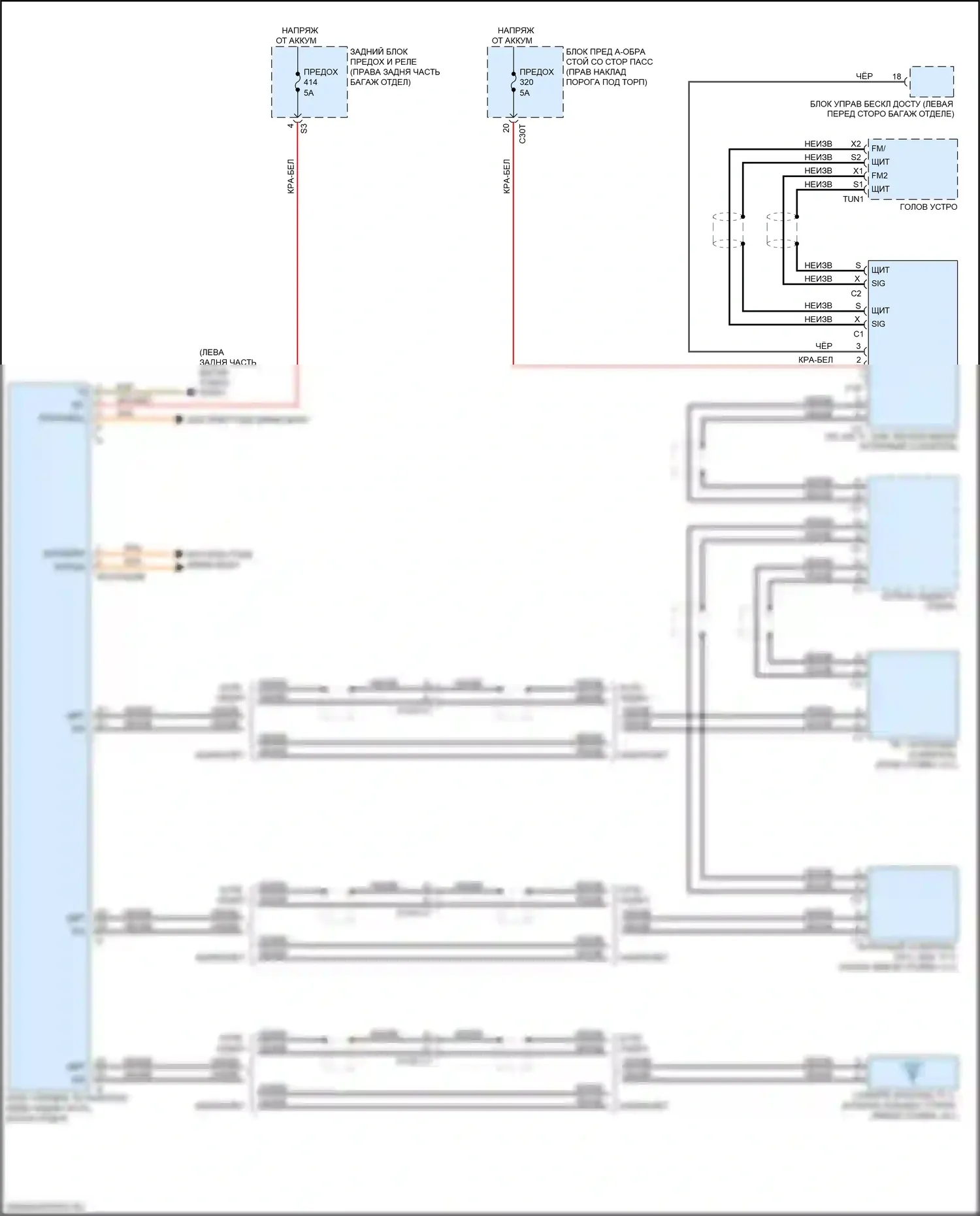 S-класс Mercedes-Benz W222/C217/A217 рестайлинг (2017-2020): Электросхема тв-тюнера 