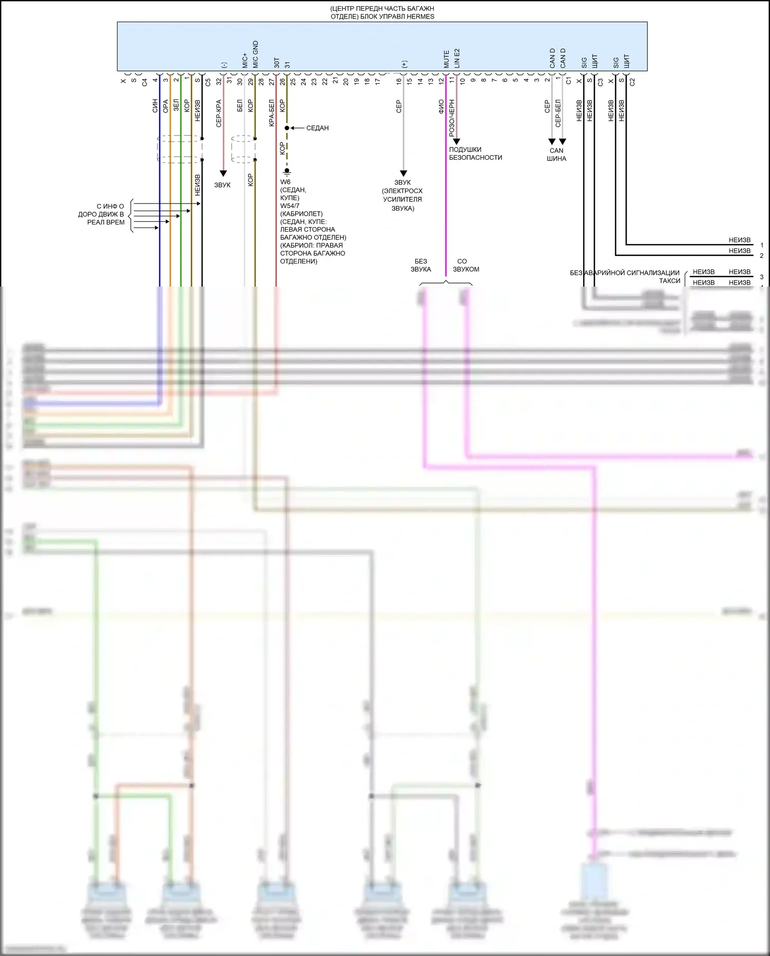 S-класс Mercedes-Benz W222/C217/A217 рестайлинг (2017-2020): Магнитола comand электросхема (2 из 5) 