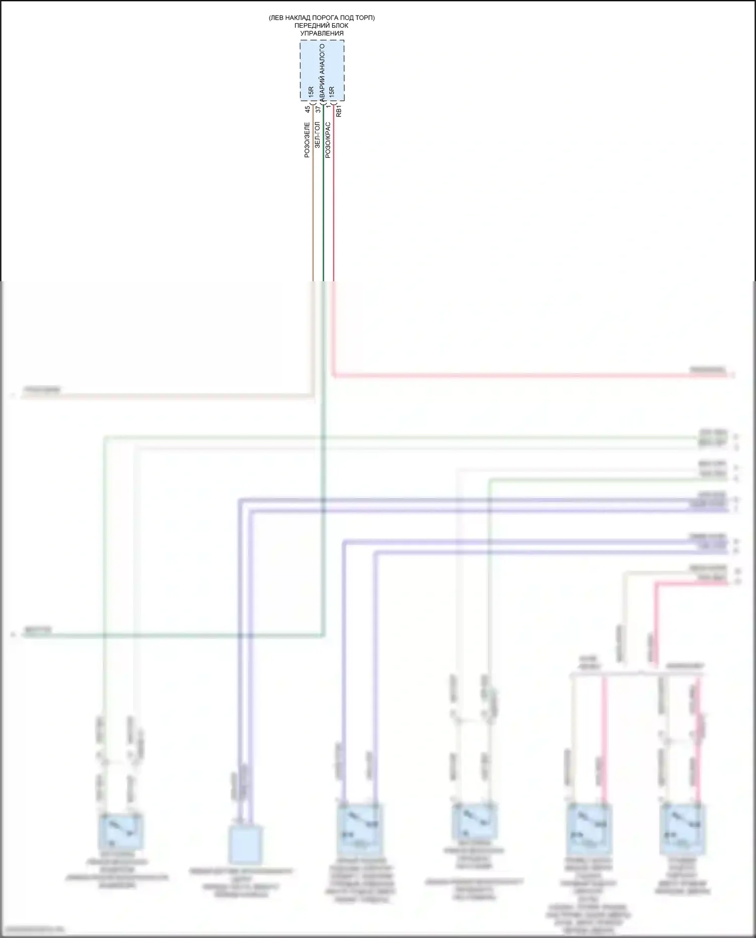 S-класс Mercedes-Benz W222/C217/A217 рестайлинг (2017-2020): Электросхема подушек безопасности (3 из 5) 