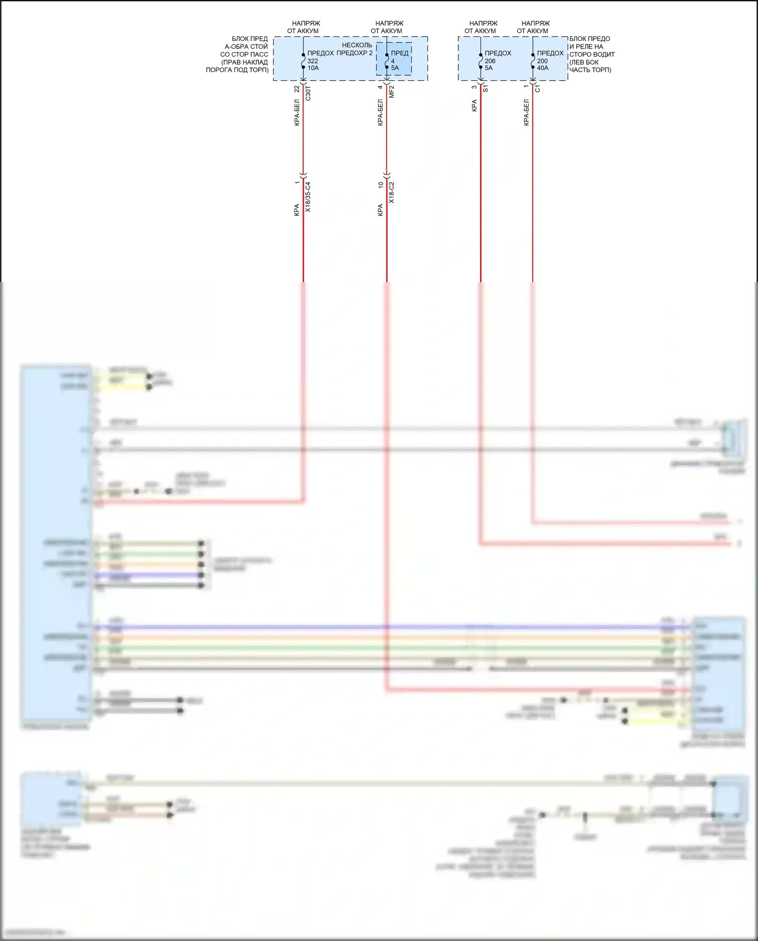 S-класс Mercedes-Benz W222/C217/A217 рестайлинг (2017-2020): Электросхема приборной панели (1 из 2) 