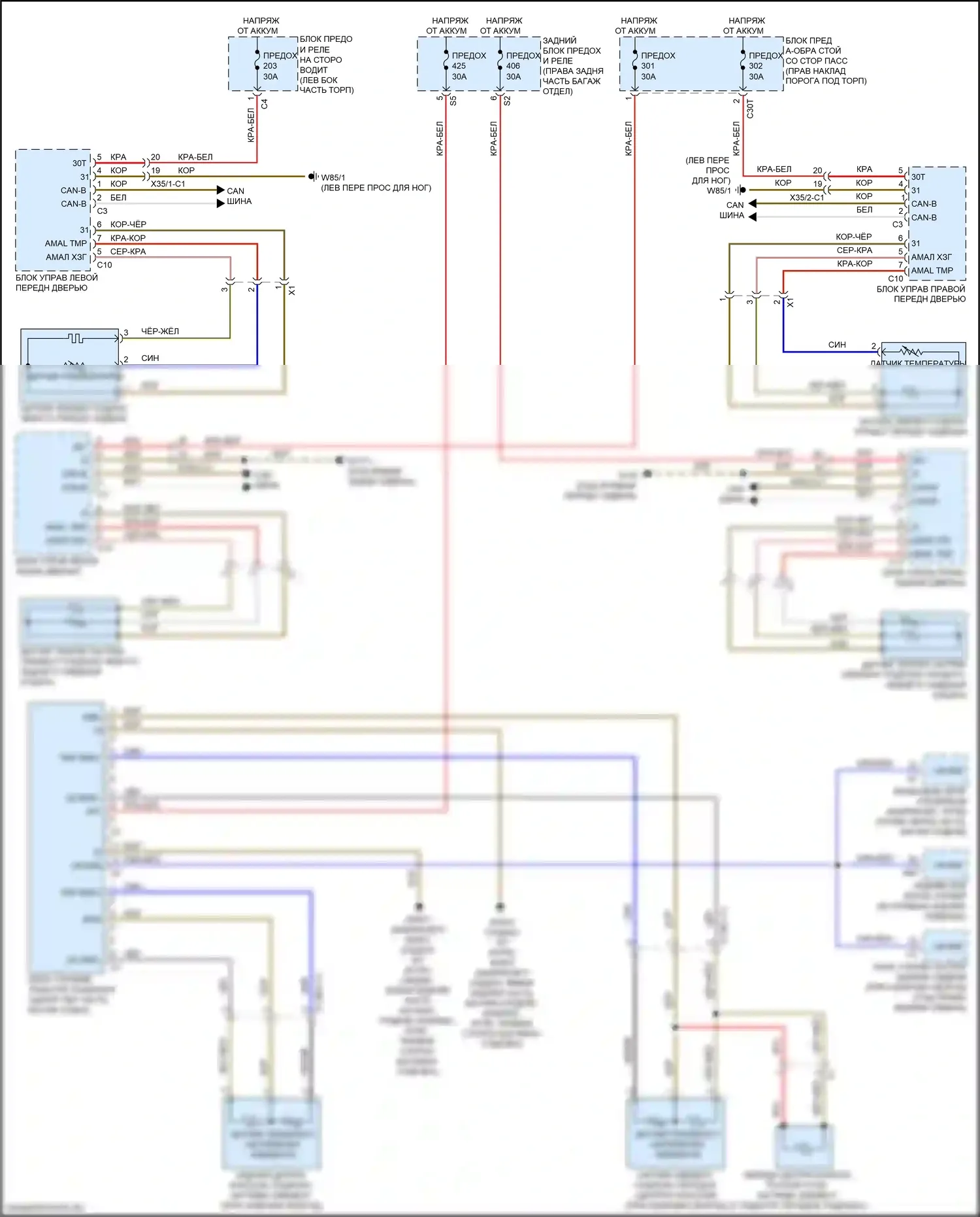 S-класс Mercedes-Benz W222/C217/A217 рестайлинг (2017-2020): Электросхема с подогревом подлокотника 