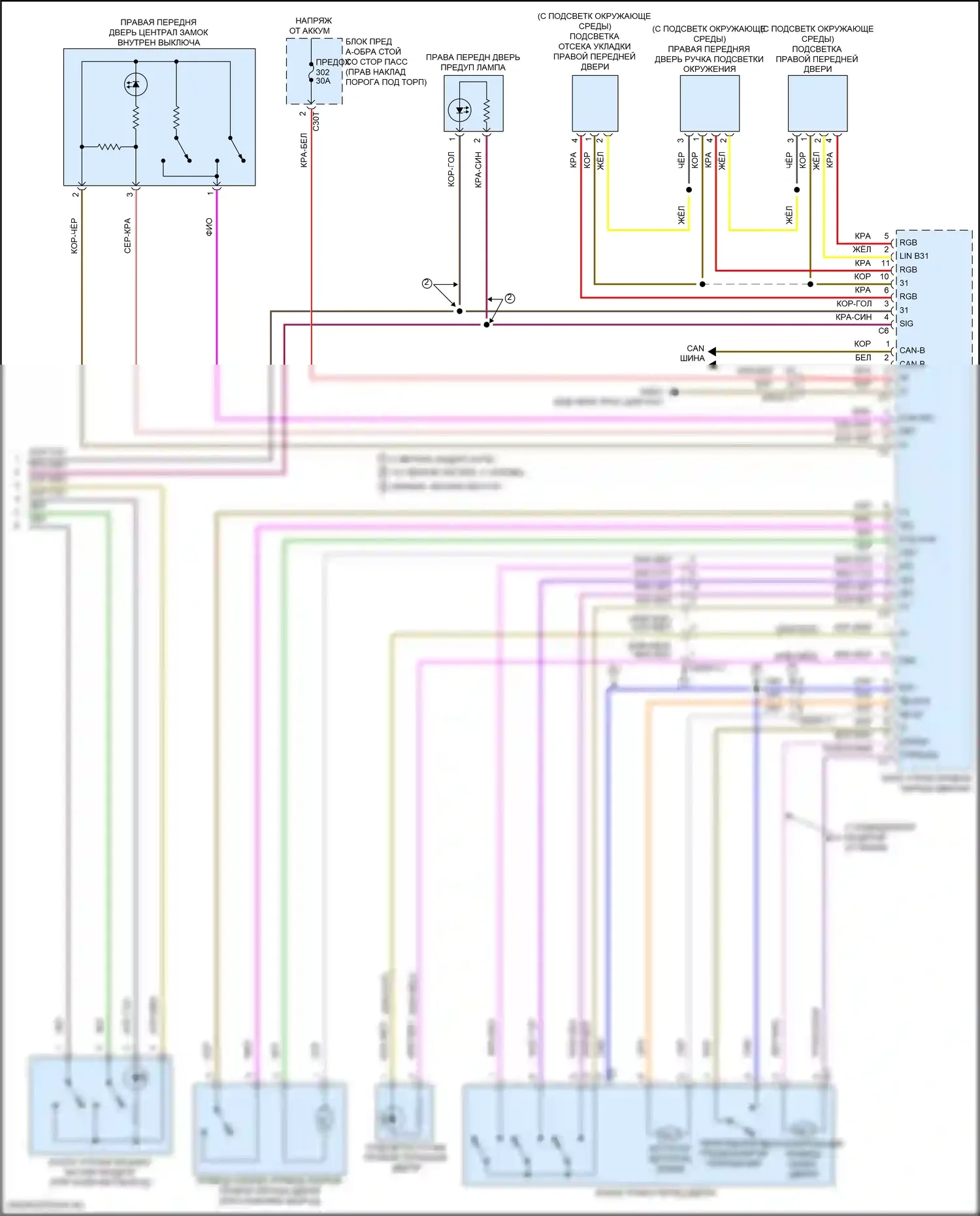S-класс Mercedes-Benz W222/C217/A217 рестайлинг (2017-2020): Электросхема центрального замка с автоблокировкой (2 из 5) 