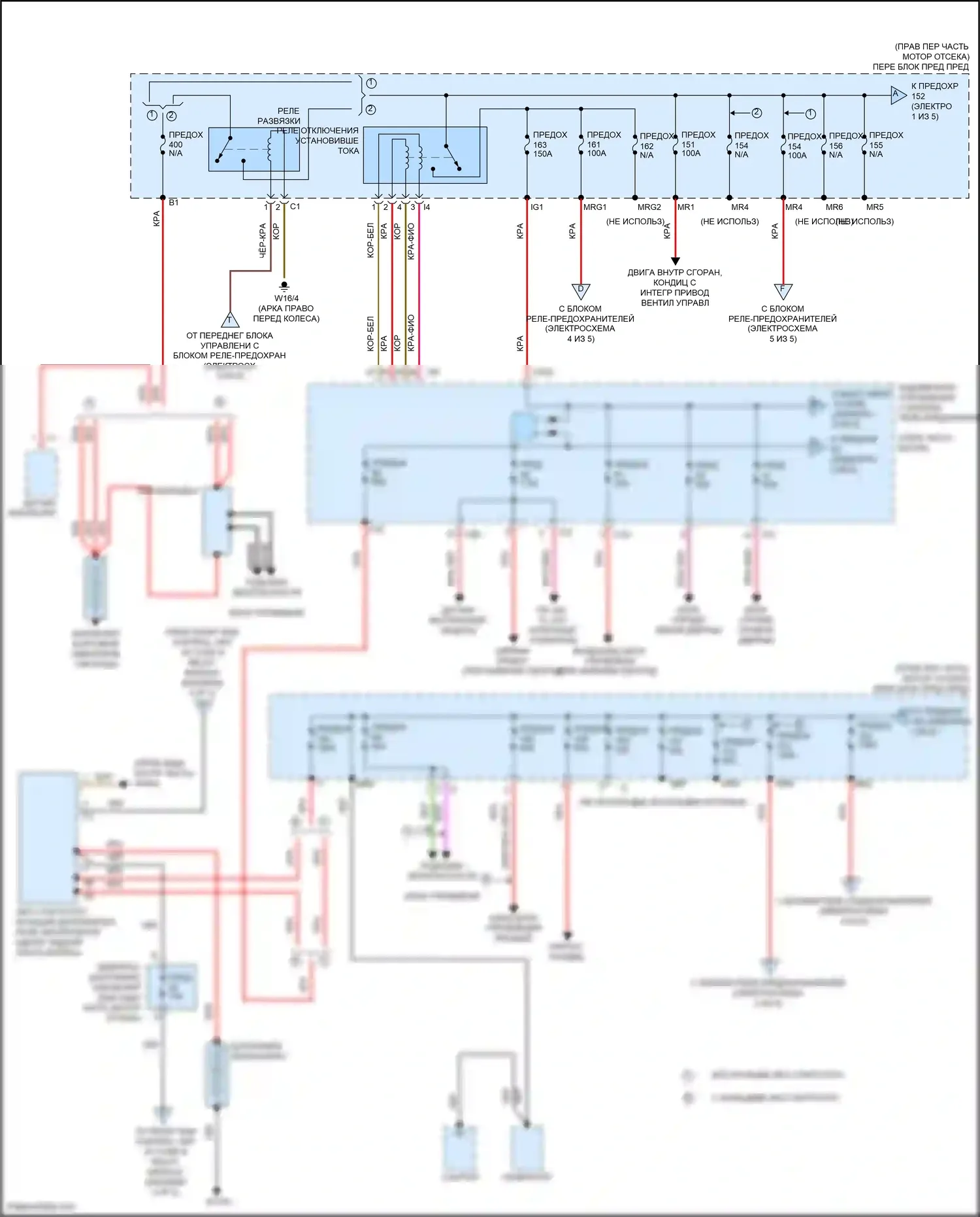SLK-класс AMG Mercedes-Benz R172 (2011-2016): Электросхема блока предохранителей реле (1 из 5) 