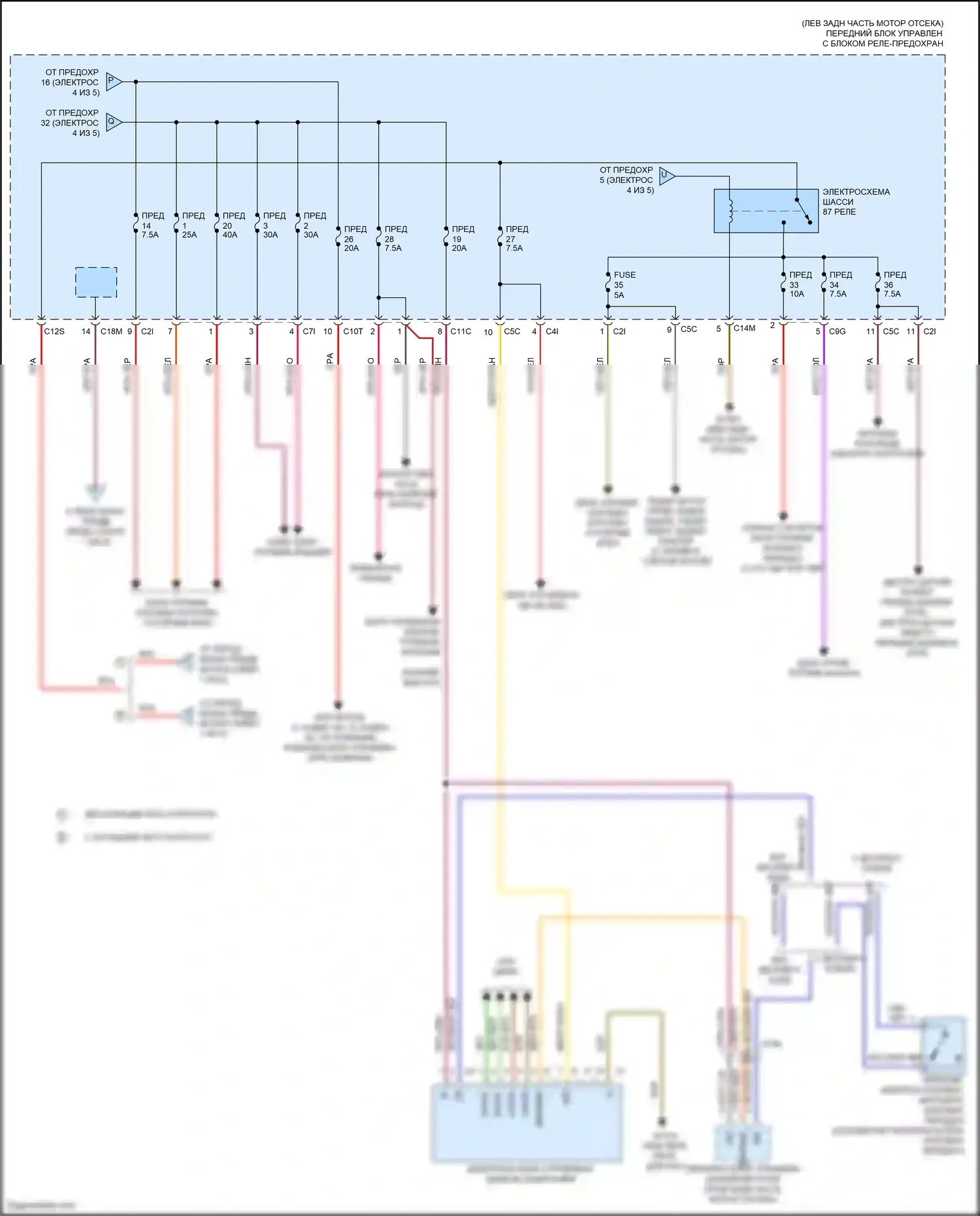 SLK-класс AMG Mercedes-Benz R172 (2011-2016): Электросхема блока предохранителей реле (5 из 5) 