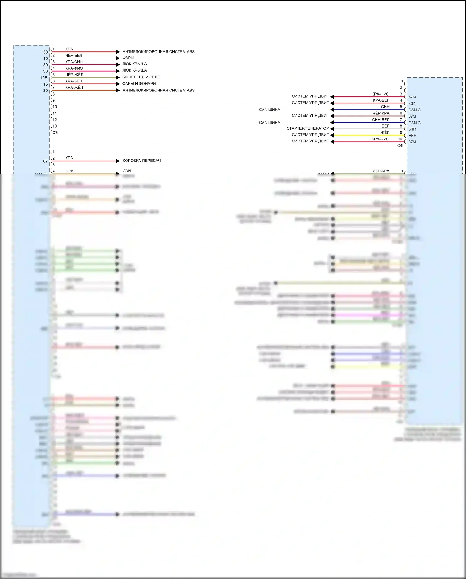 SLK-класс AMG Mercedes-Benz R172 (2011-2016): Электросхема переднего блока управления sam (2 из 2) 