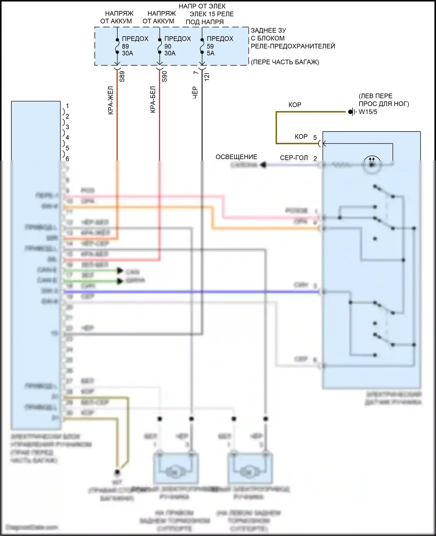 SLK-класс AMG Mercedes-Benz R172 (2011-2016): Электрический ручник электросхема 