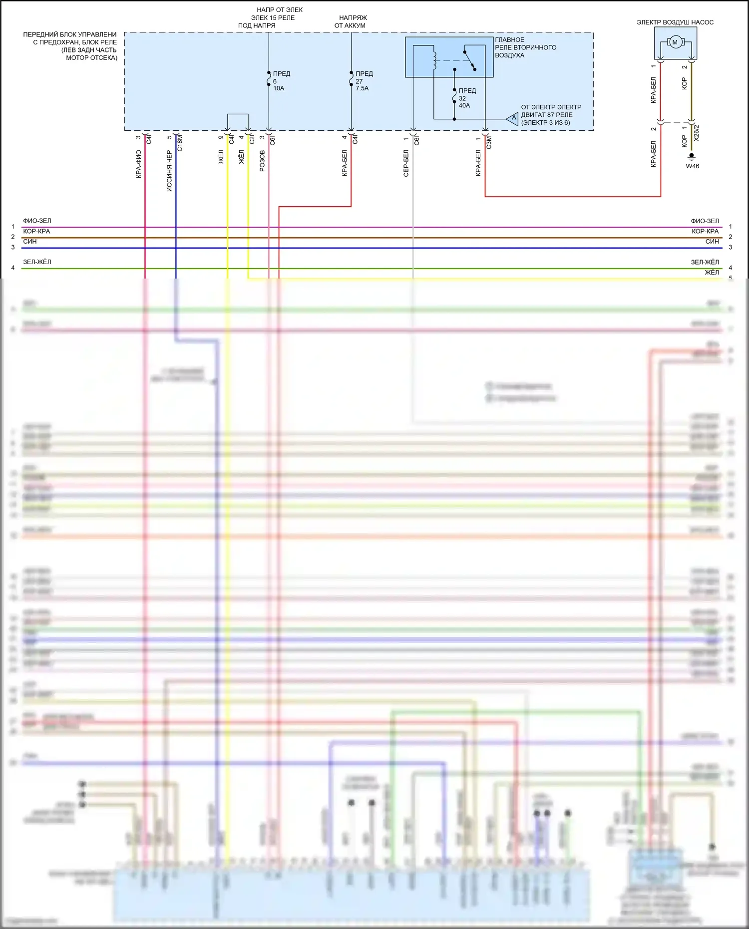 SLK-класс AMG Mercedes-Benz R172 (2011-2016): Электросхема двигателя 1.8л турбо (2 из 6) 