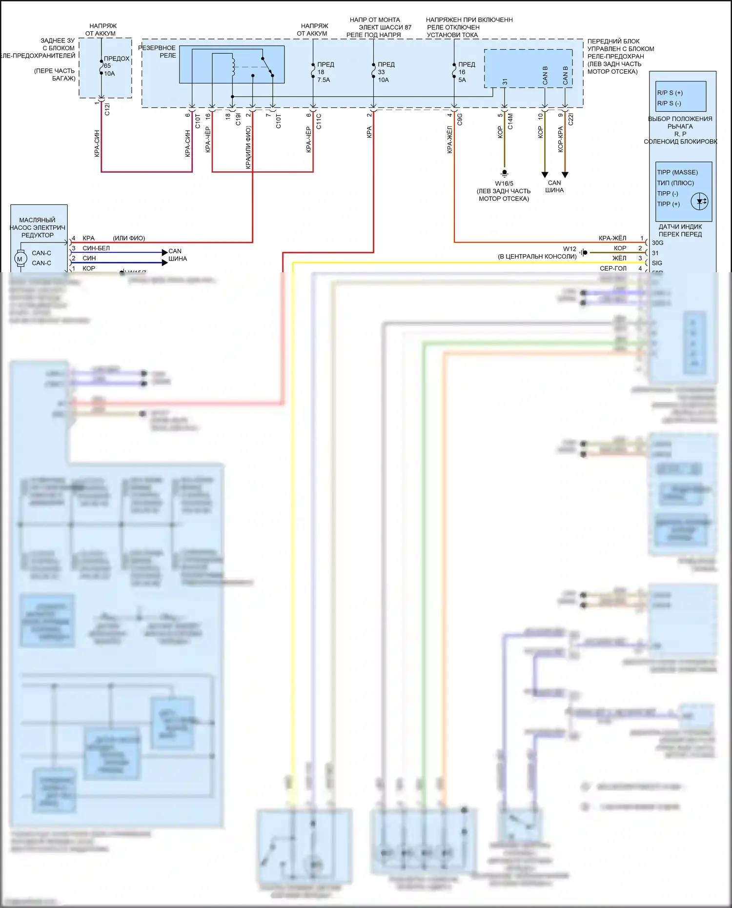 SLK-класс AMG Mercedes-Benz R172 (2011-2016): Электросхема коробки передач 
