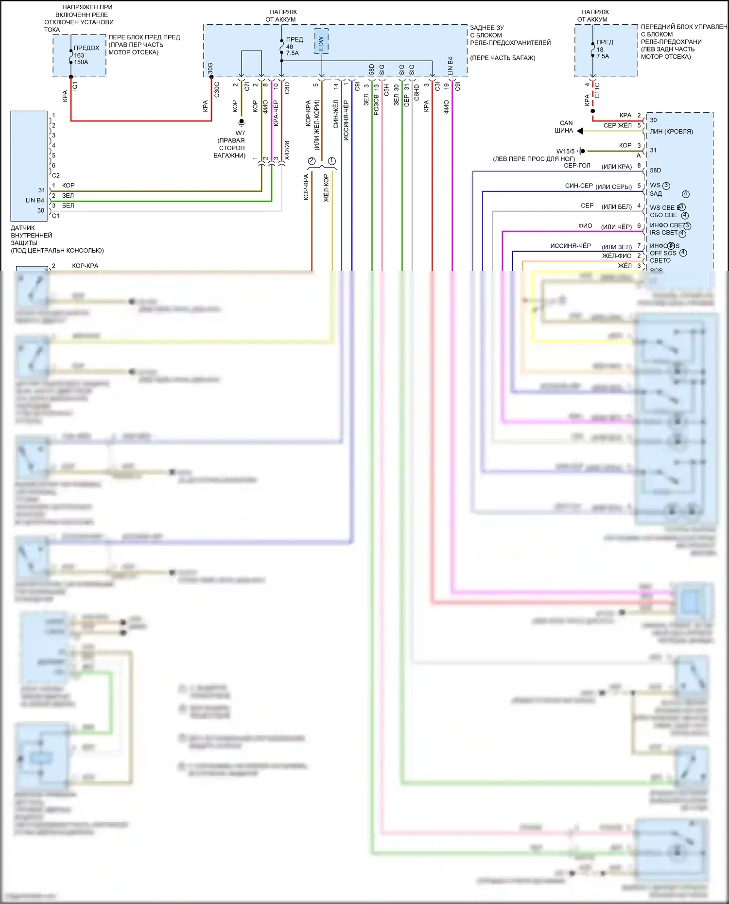 SLK-класс AMG Mercedes-Benz R172 (2011-2016): Электросхема сигнализаций сигнализации 