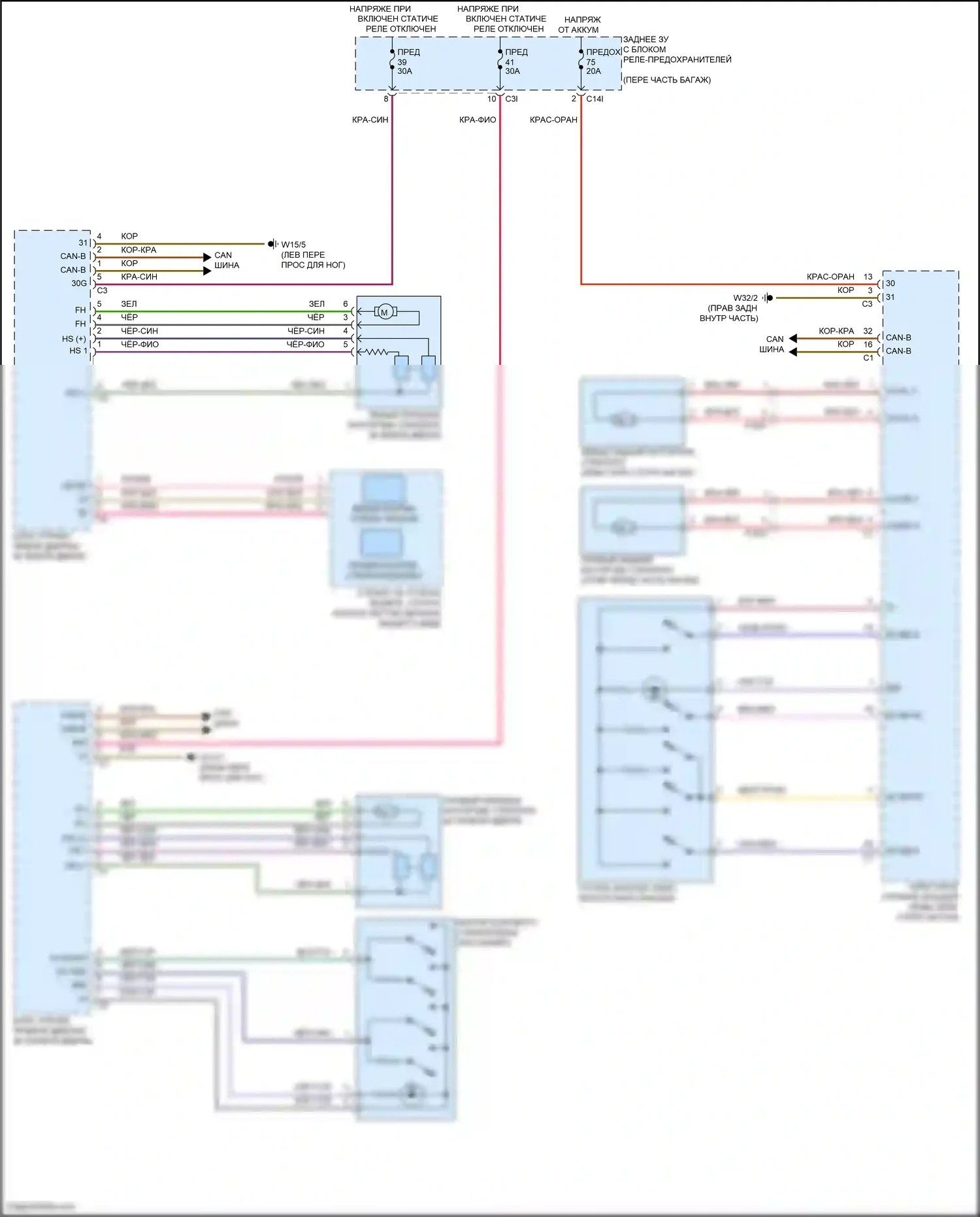 SLK-класс AMG Mercedes-Benz R172 (2011-2016): Стеклоподъемники электросхема 