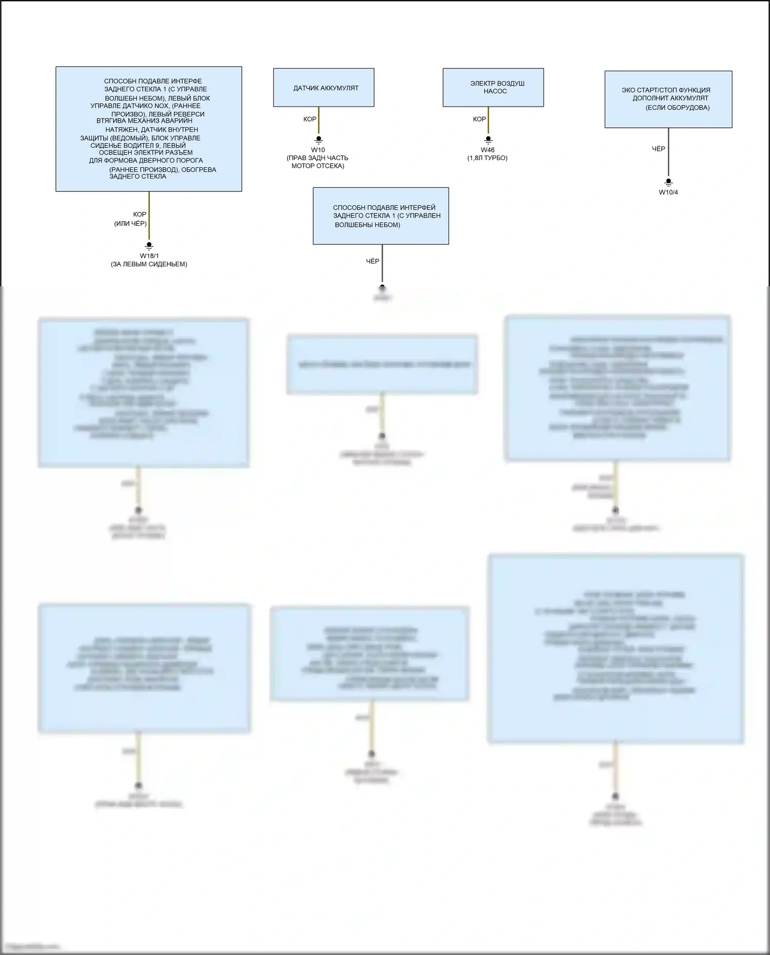 SLK-класс AMG Mercedes-Benz R172 (2011-2016): Электросхема разводки массы (2 из 2) 