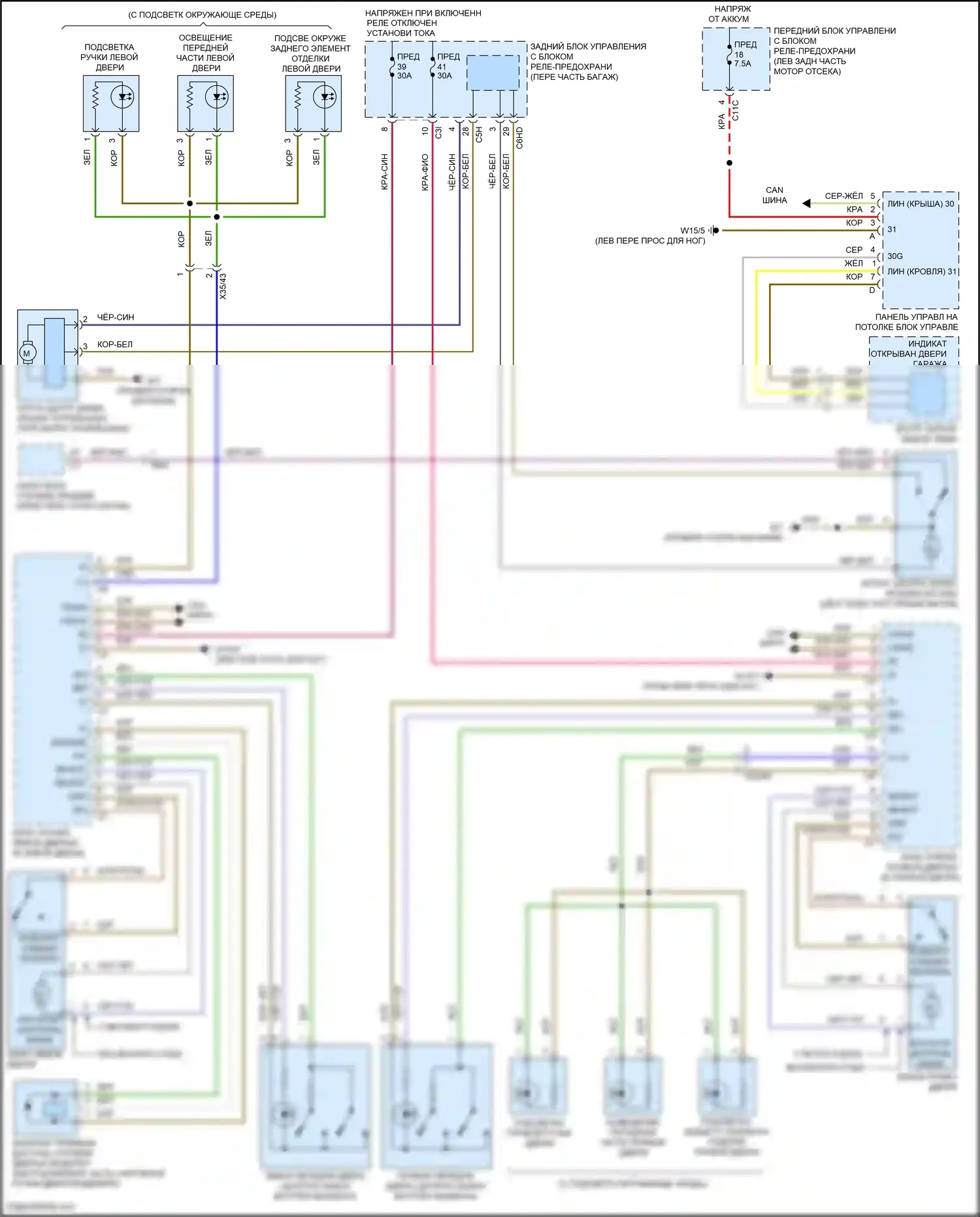 SLK-класс AMG Mercedes-Benz R172 (2011-2016): Электросхема автоматического центрального замка 