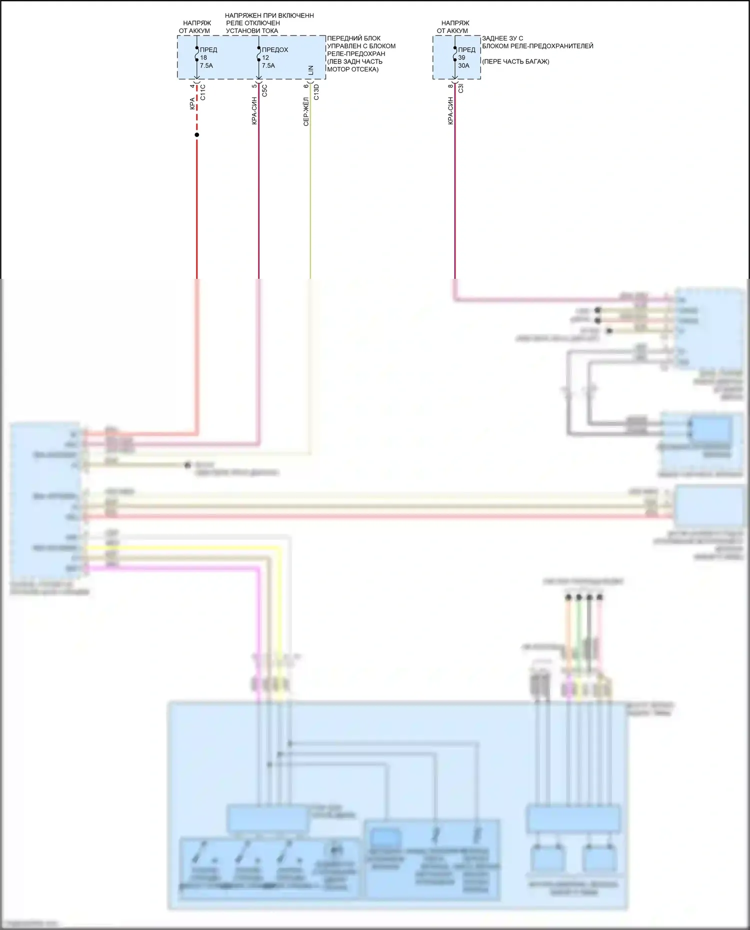 SLK-класс AMG Mercedes-Benz R172 (2011-2016): Электросхема управления зеркалами заднего вида 