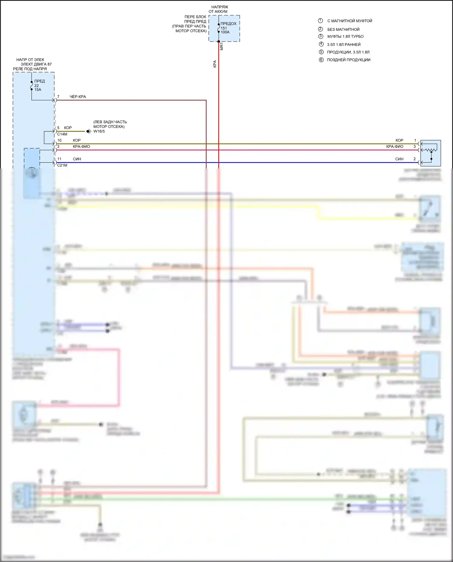 SLK-класс AMG Mercedes-Benz R172 (2011-2016): Электросхема вентилятора охлаждения 