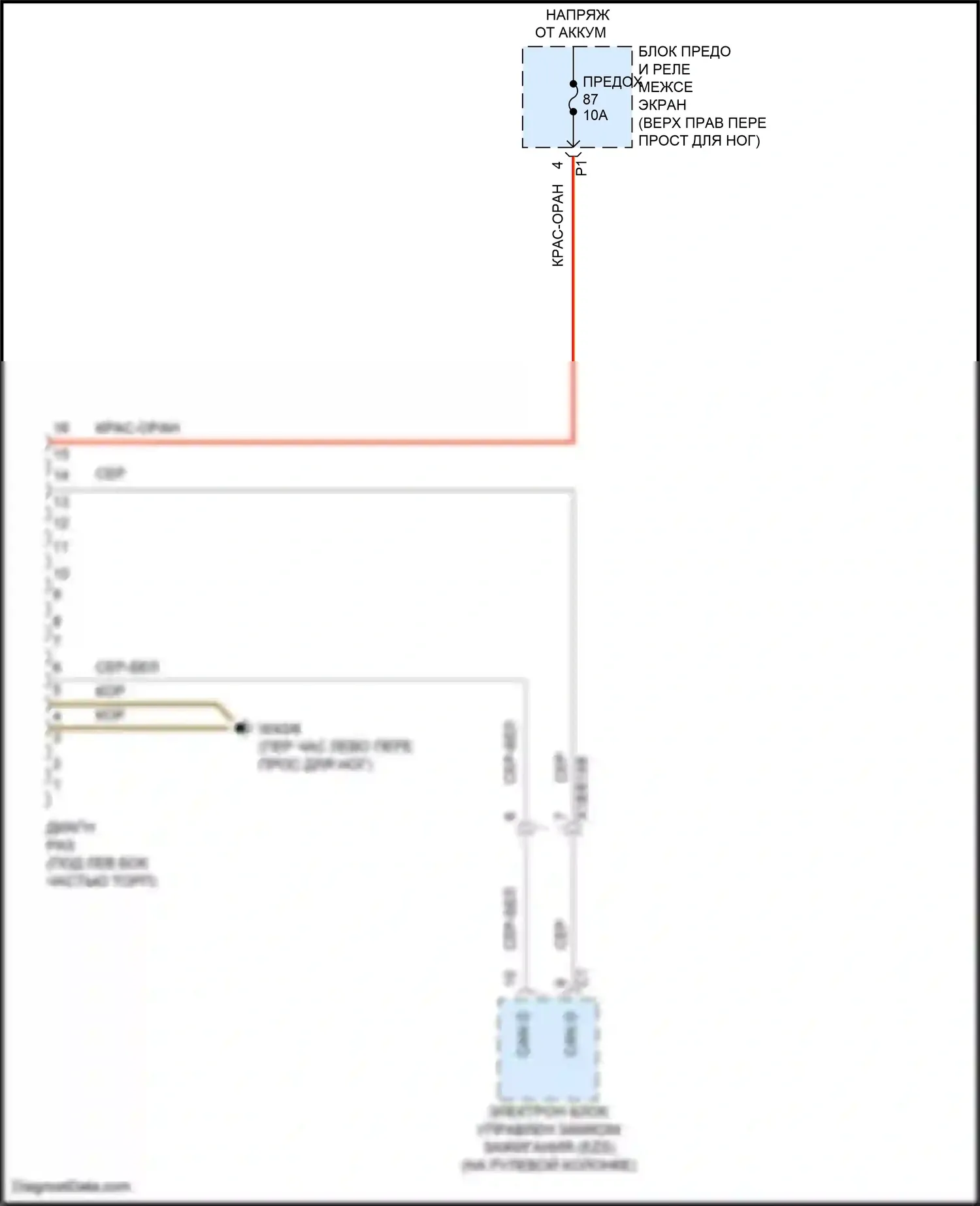 Vito Mercedes-Benz W447 рестайлинг (2018-2024): Электросхема диагностического разхъема 