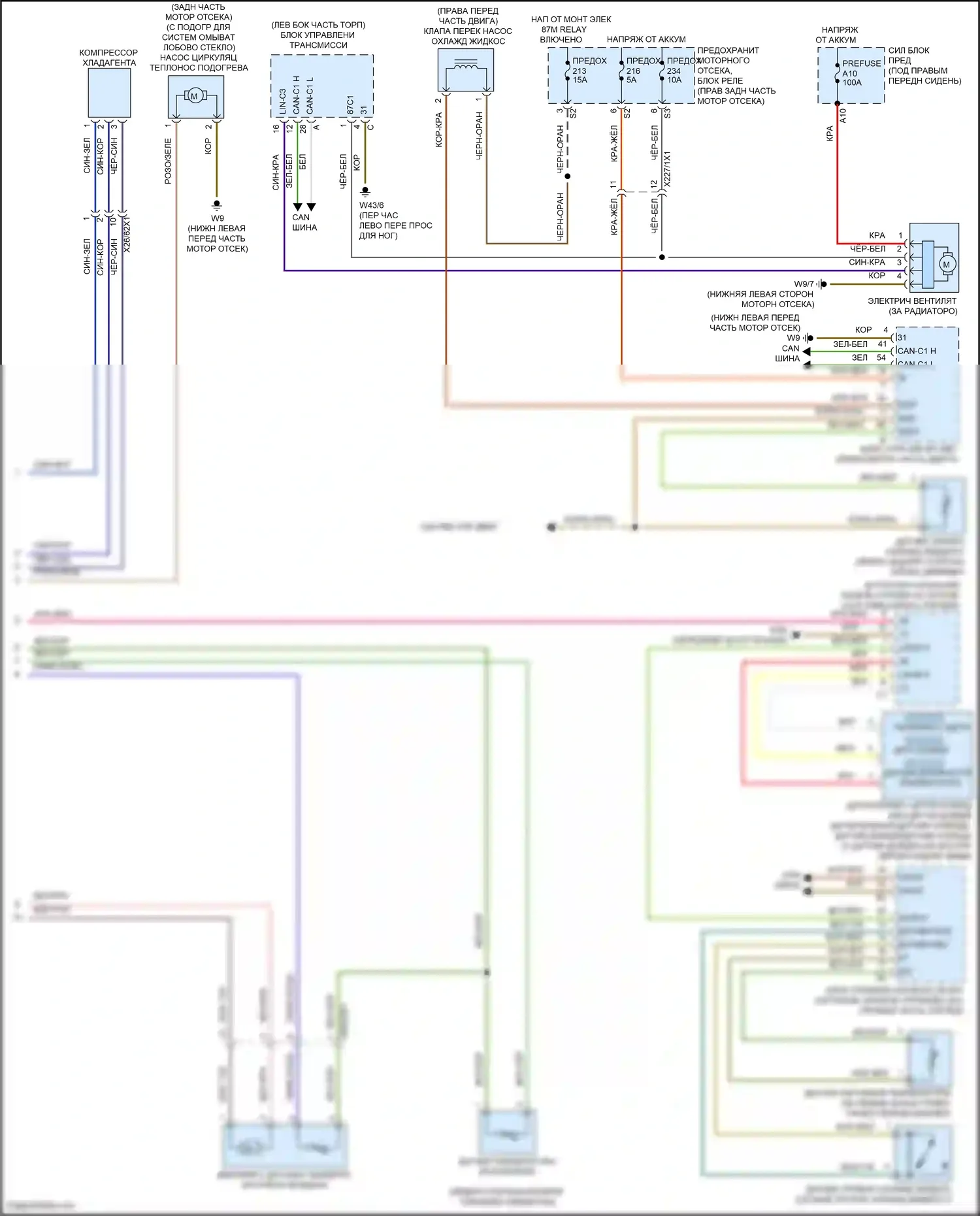 Vito Mercedes-Benz W447 рестайлинг (2018-2024): Электросхема климат контроля, без термотропного (2 из 2) 