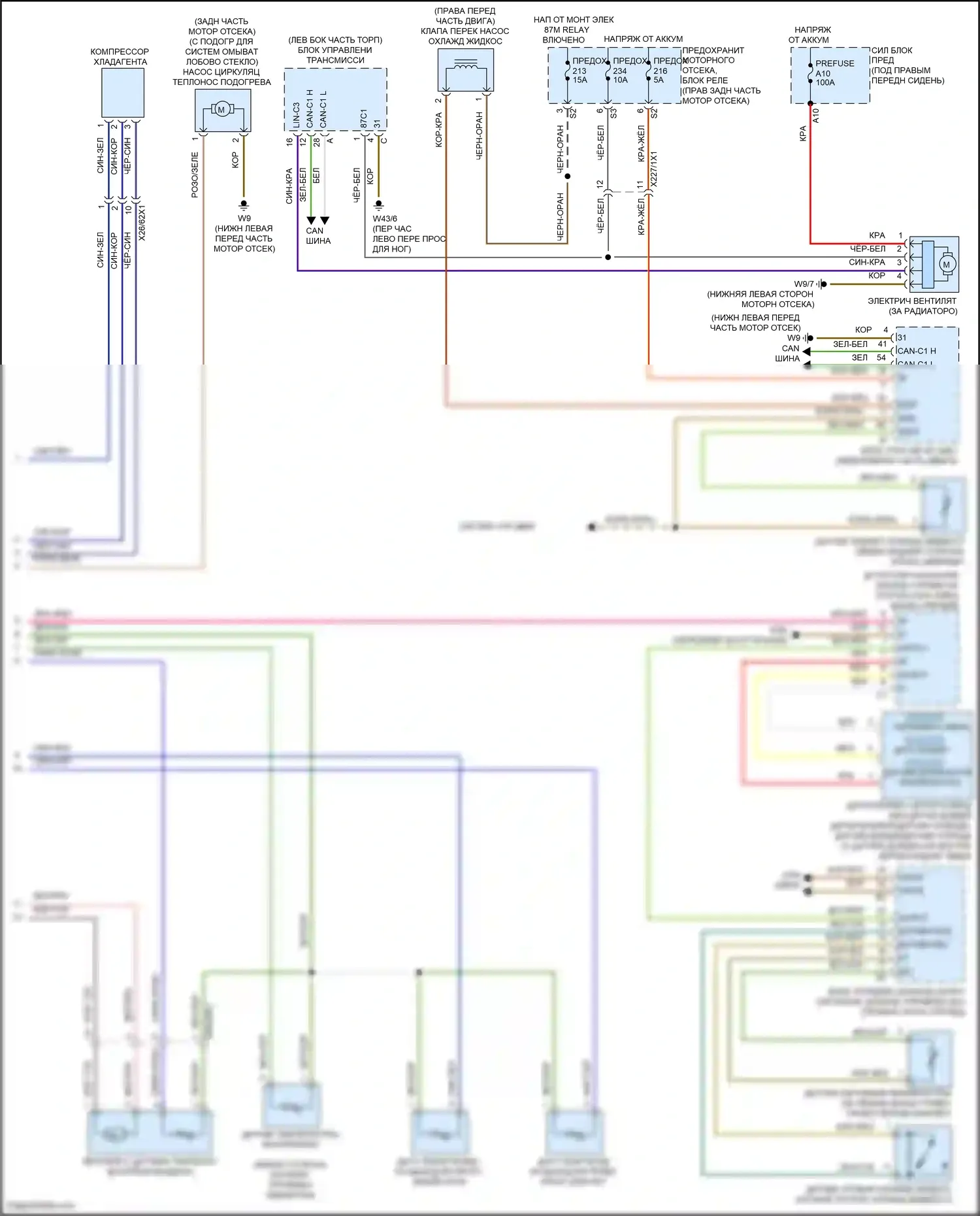 Vito Mercedes-Benz W447 рестайлинг (2018-2024): Электросхема климат контроля, с термотропным (2 из 2) 