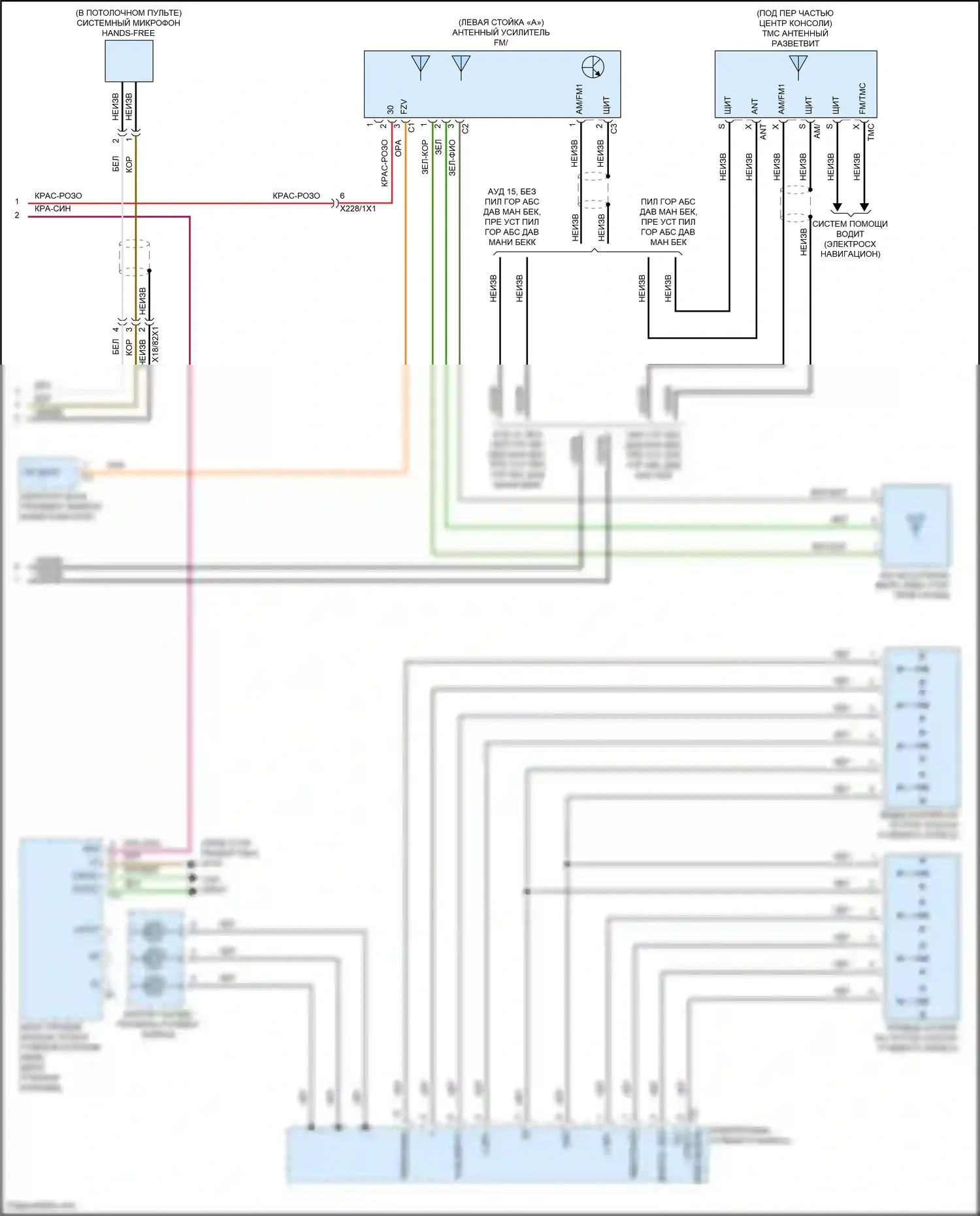Vito Mercedes-Benz W447 рестайлинг (2018-2024): Электросхема магнитолы (2 из 2) 