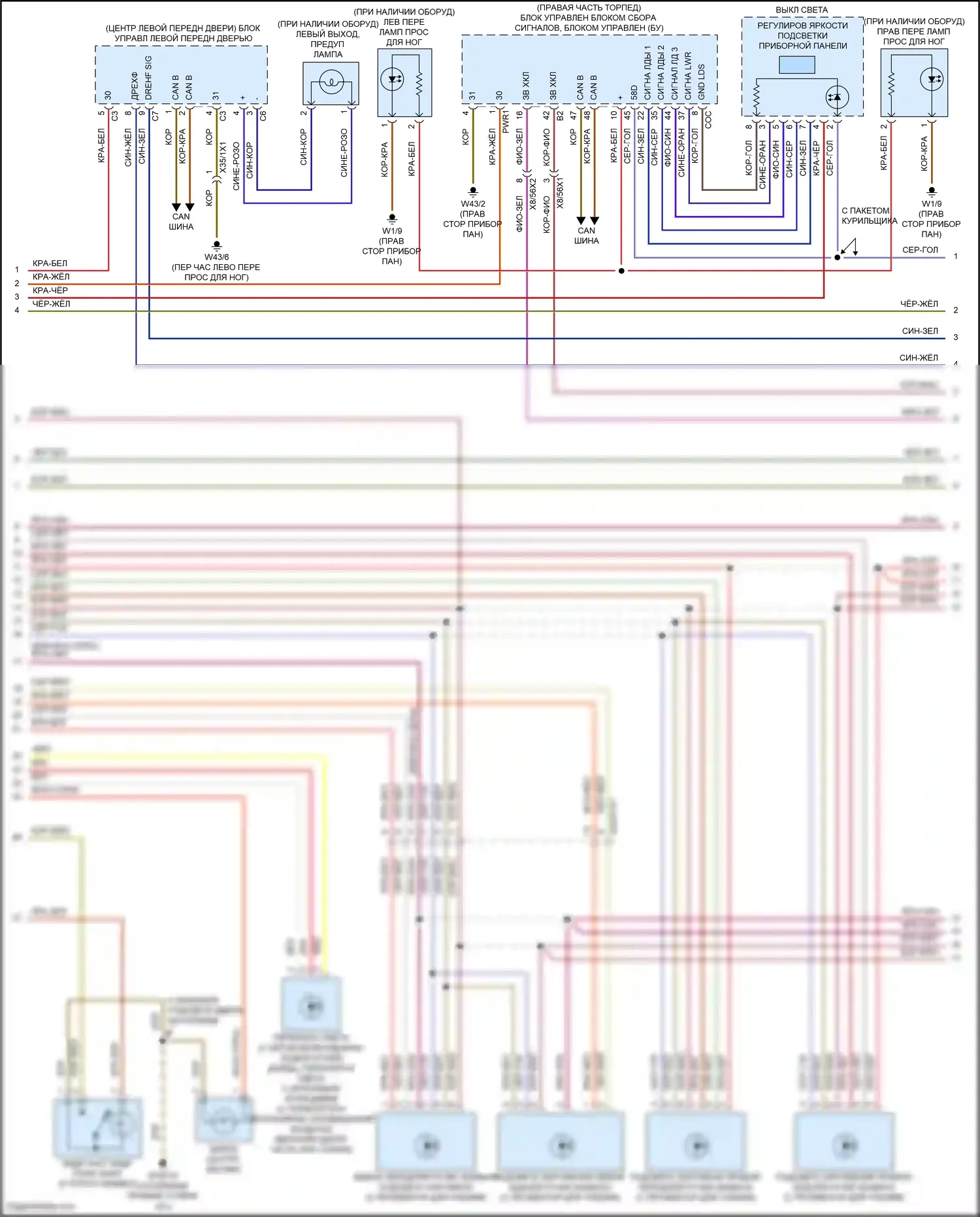 Vito Mercedes-Benz W447 рестайлинг (2018-2024): Электросхема освещения салона (2 из 3) 