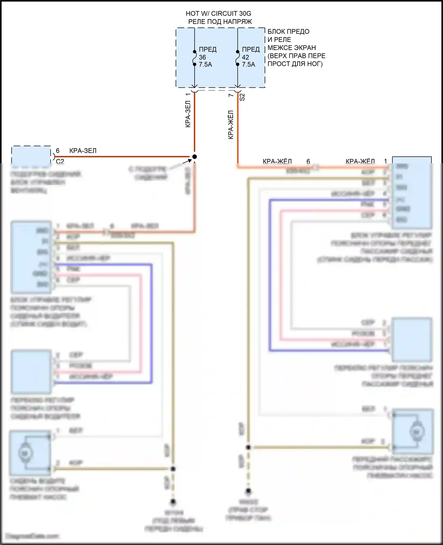 Vito Mercedes-Benz W447 рестайлинг (2018-2024): Поясничная электросхема 