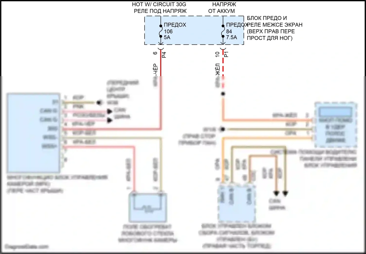 Vito Mercedes-Benz W447 рестайлинг (2018-2024): Электросхема многофункциональной камеры 