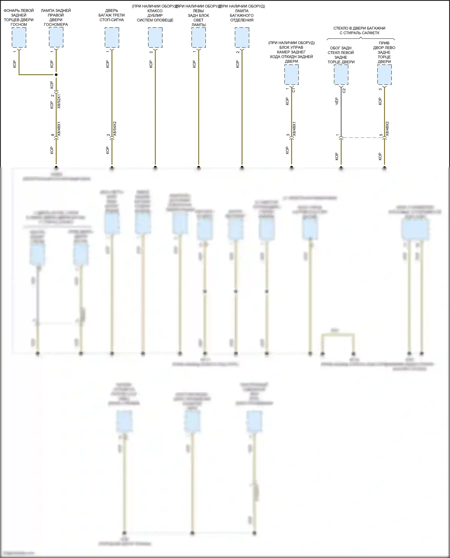 Vito Mercedes-Benz W447 рестайлинг (2018-2024): Электросхема точек подключения масс (3 из 4) 