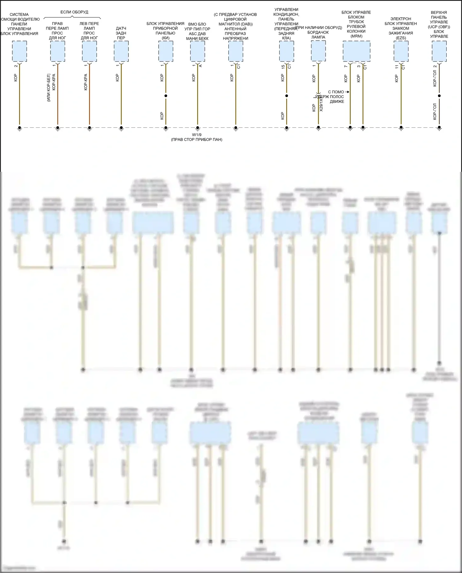 Vito Mercedes-Benz W447 рестайлинг (2018-2024): Электросхема точек подключения масс (4 из 4) 
