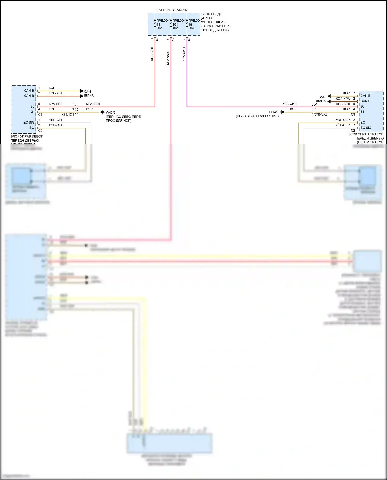 Vito Mercedes-Benz W447 рестайлинг (2018-2024): Электросхема автоматического дневного/ночного зеркала 