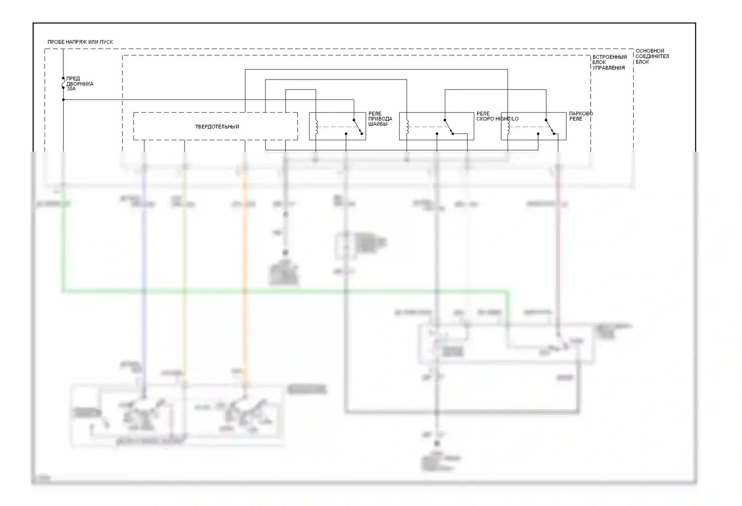 Cougar Mercury VII (1989-1997): Дворники и омыватели электросхема 