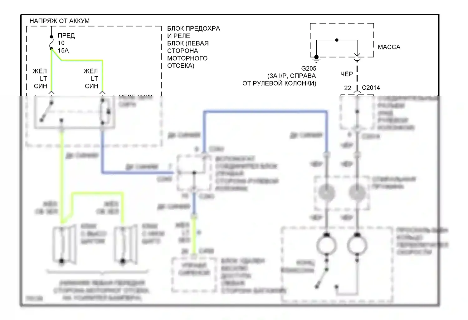 Cougar Mercury VII (1989-1997): Электросхема клаксона 