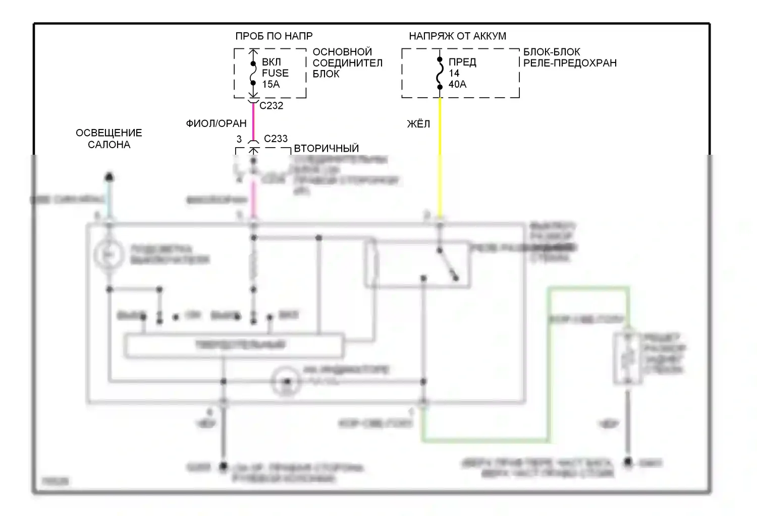 Cougar Mercury VII (1989-1997): Электросхема подогрева 