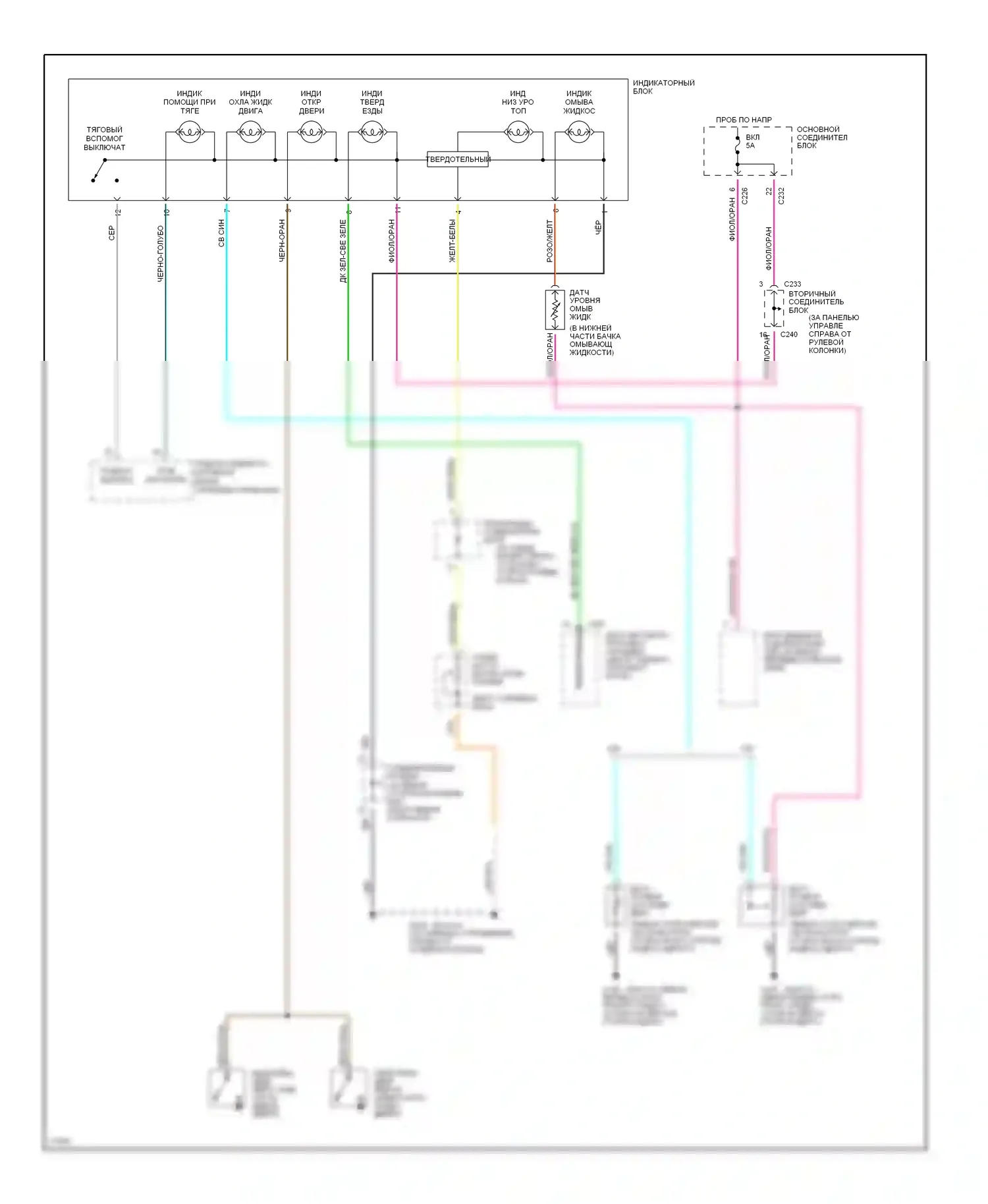 Cougar Mercury VII (1989-1997): Электросхема приборной панели (4 из 4) 